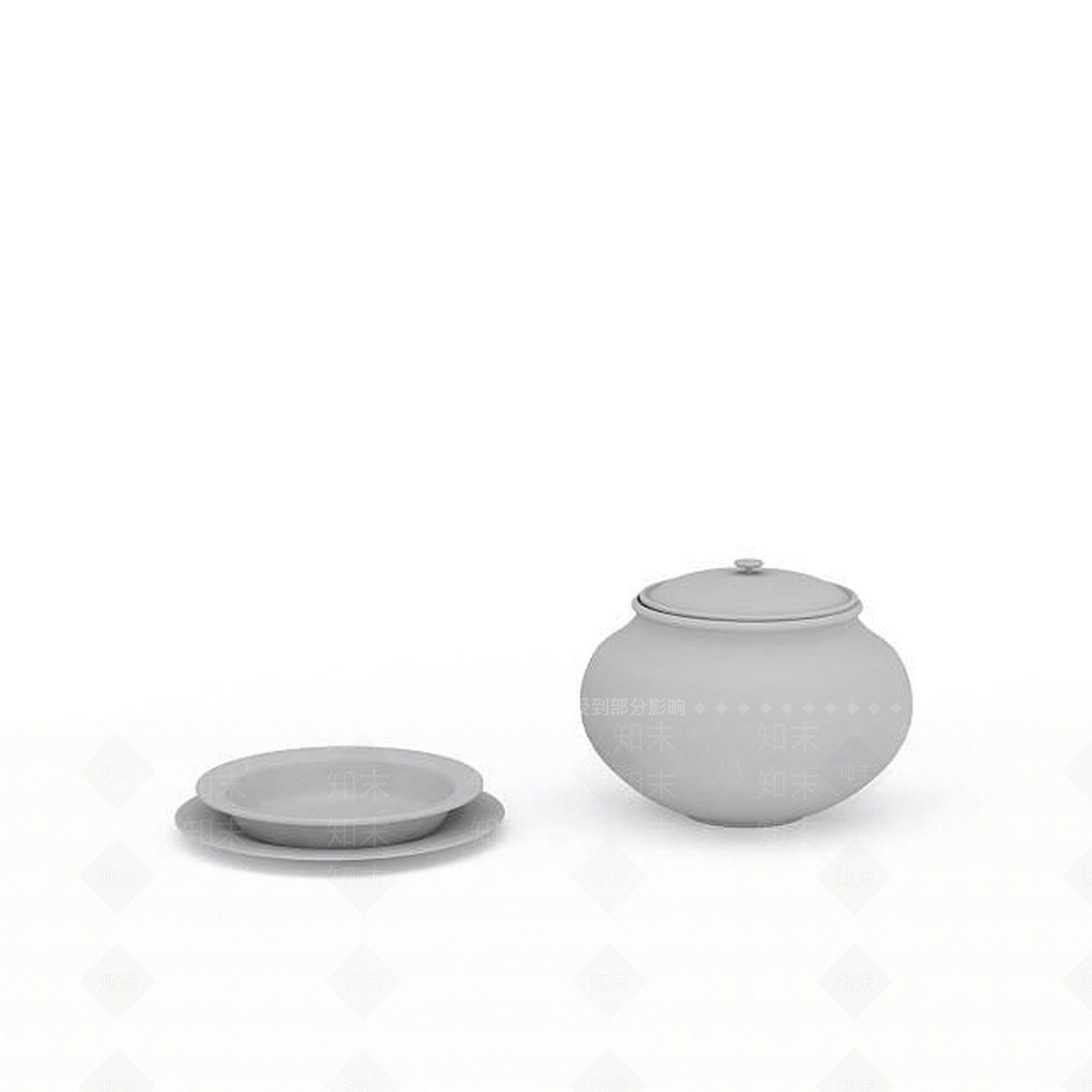 现代白色陶瓷餐具3D模型下载【ID:1196348248】