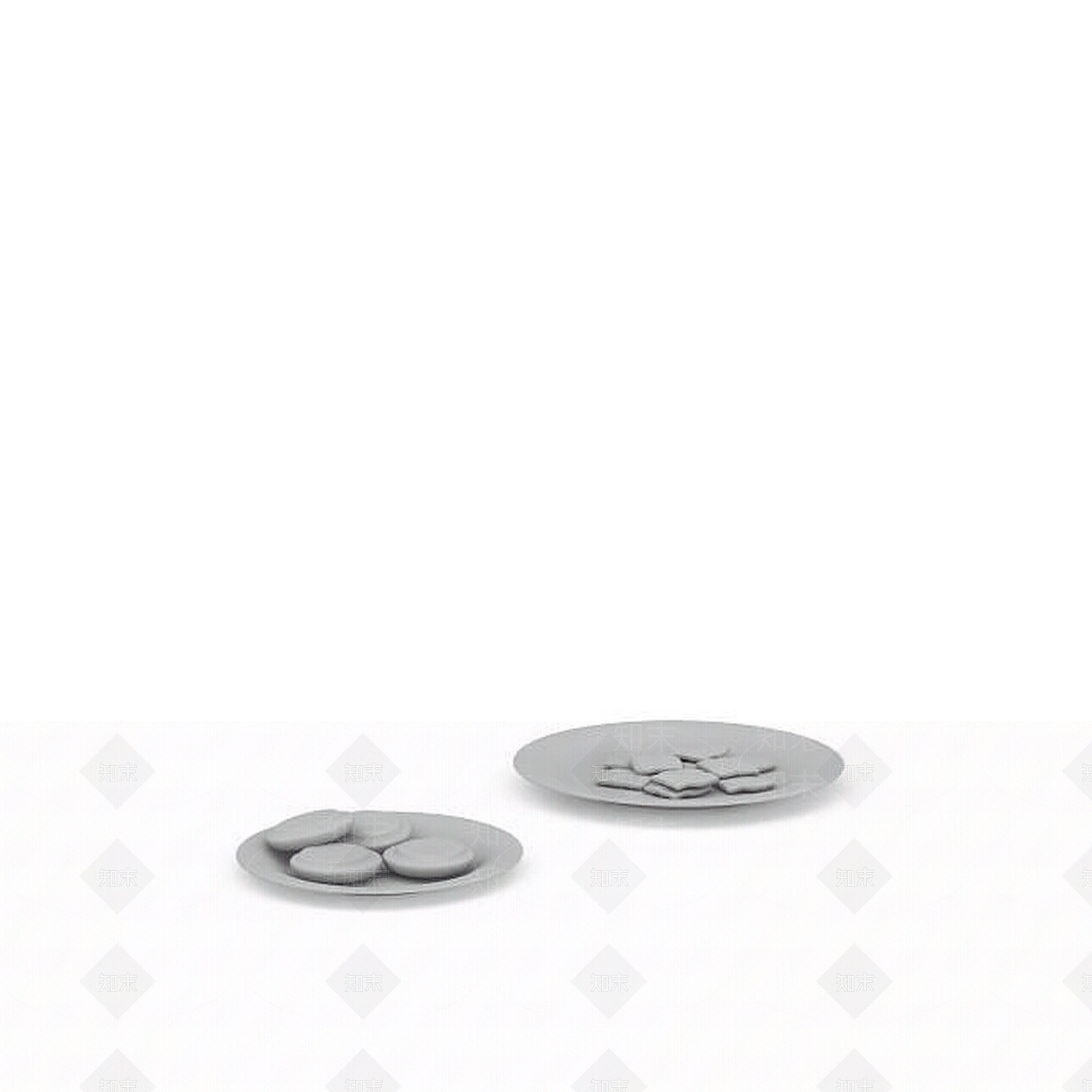 现代陶瓷盘子组合3D模型下载【ID:1196348341】