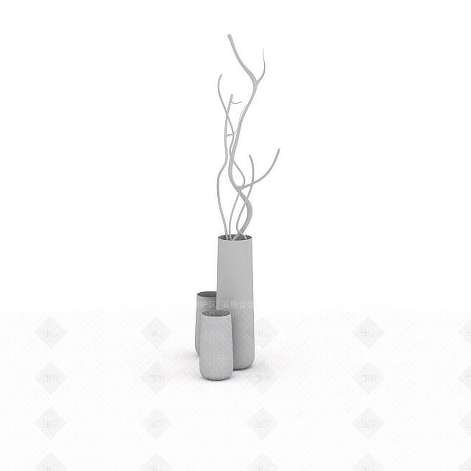 现代插花花瓶组合3D模型下载【ID:1196352341】