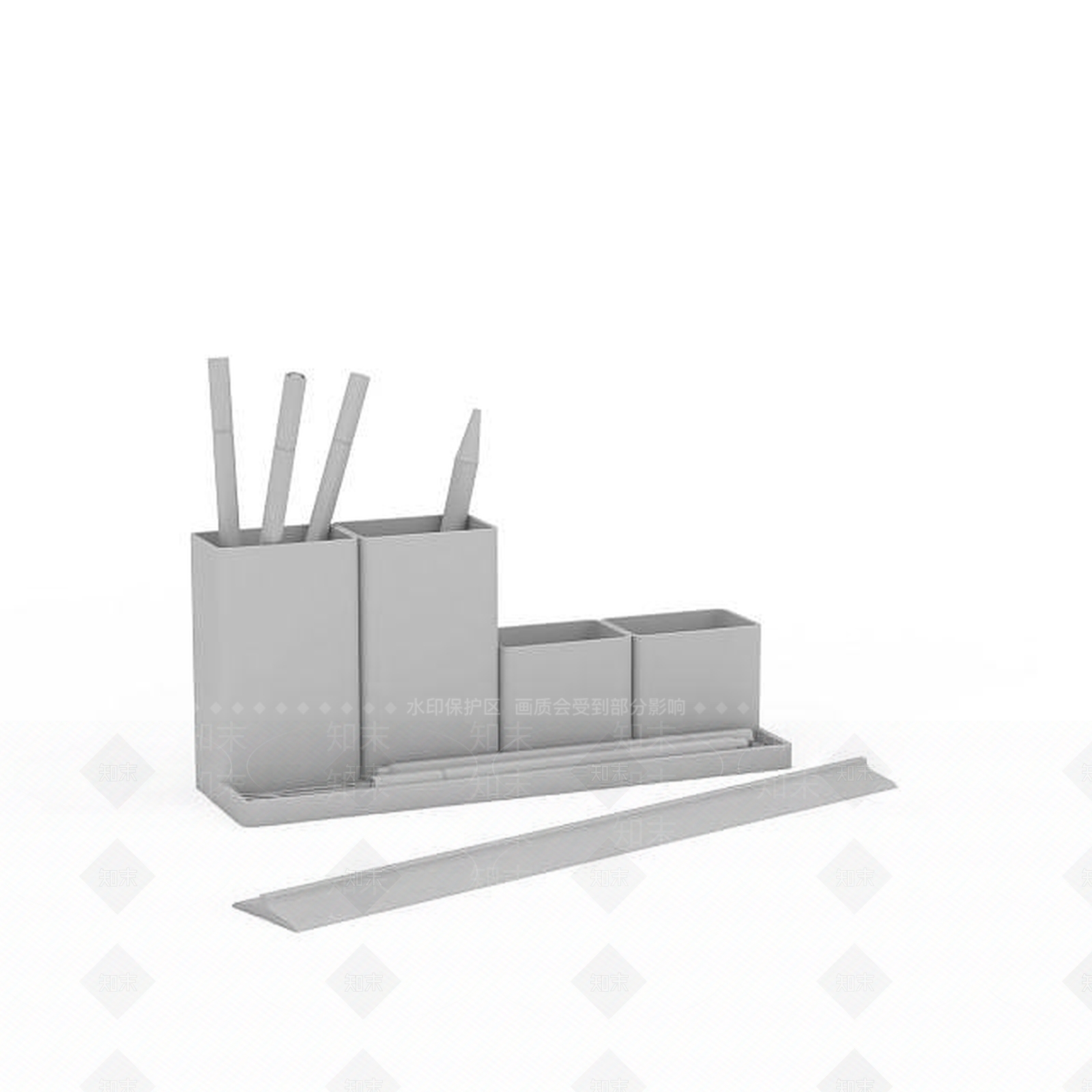 现代笔筒组合3D模型下载【ID:1196352785】