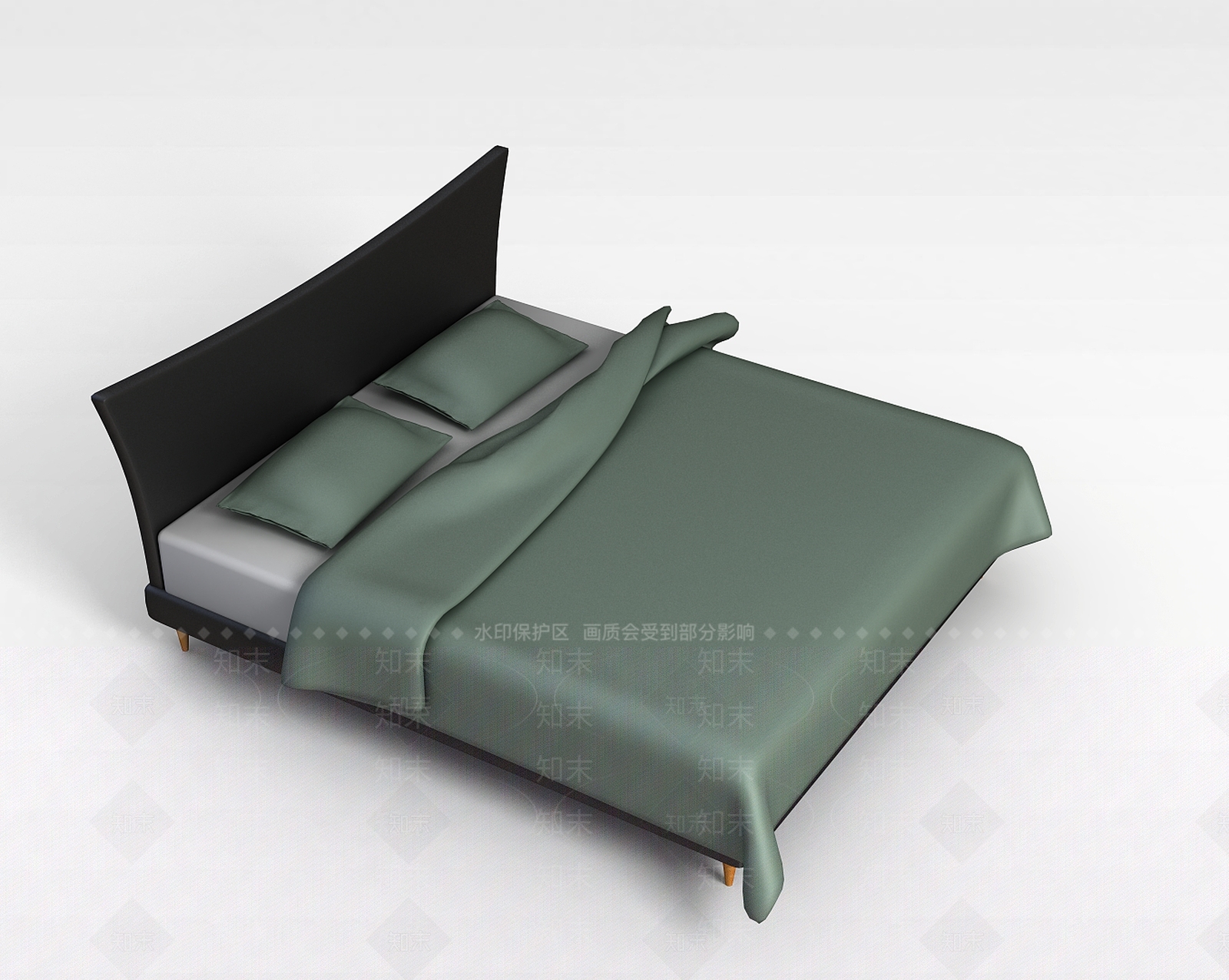 现代灰色床3D模型下载【ID:1196354346】