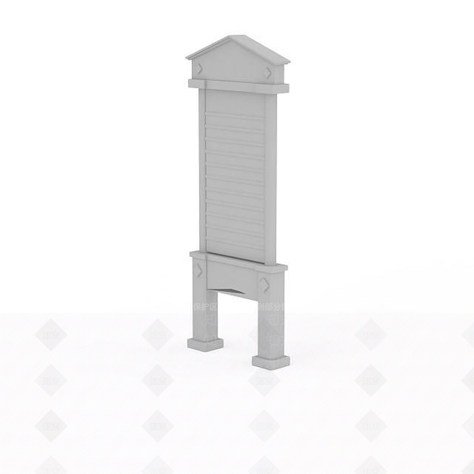 现代木质告示牌3D模型下载【ID:1196355175】
