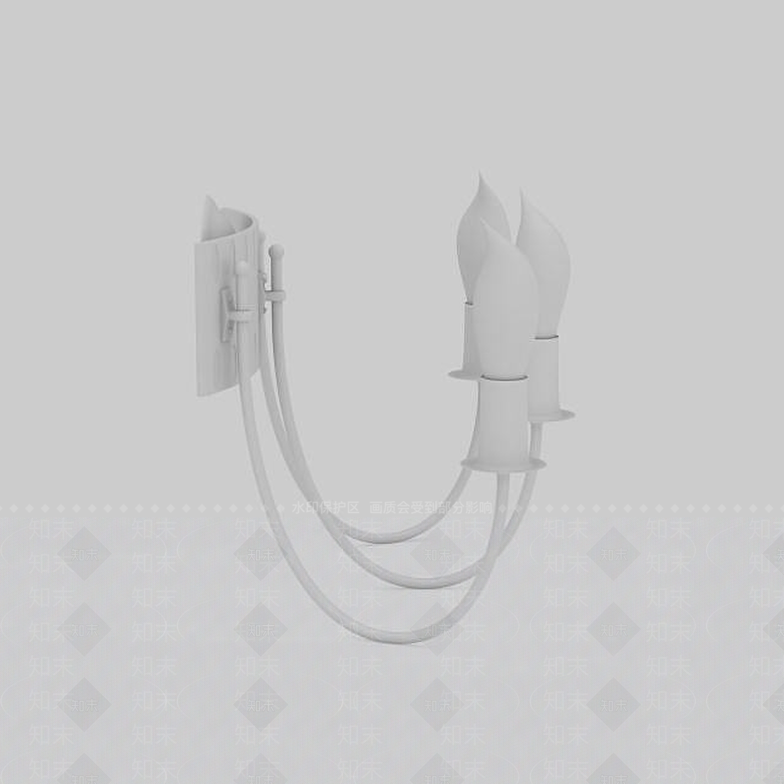 现代花朵状壁灯3D模型下载【ID:1196356461】