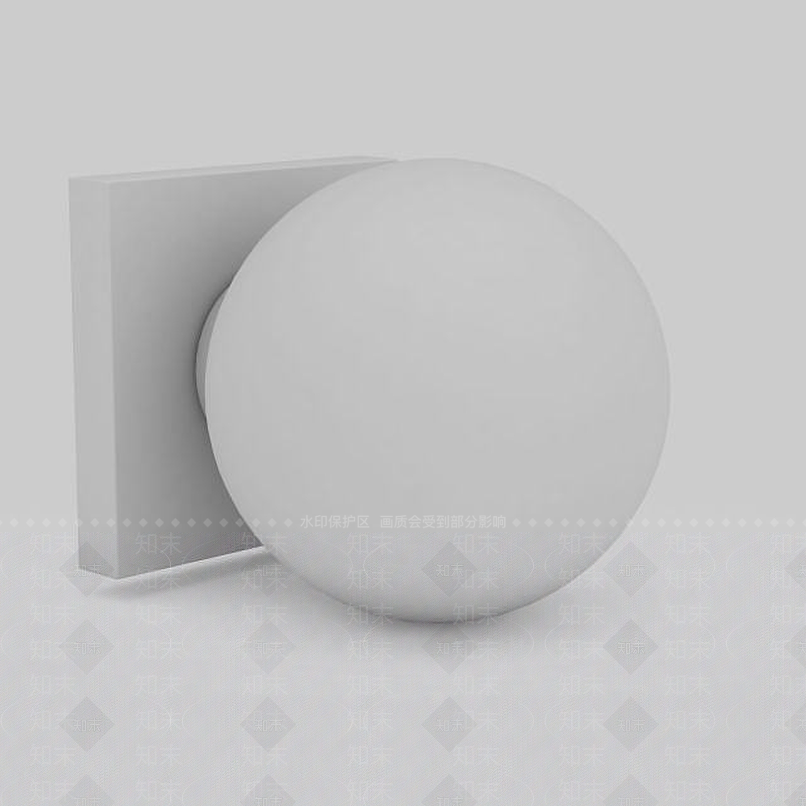 现代白色圆球灯3D模型下载【ID:1196357043】