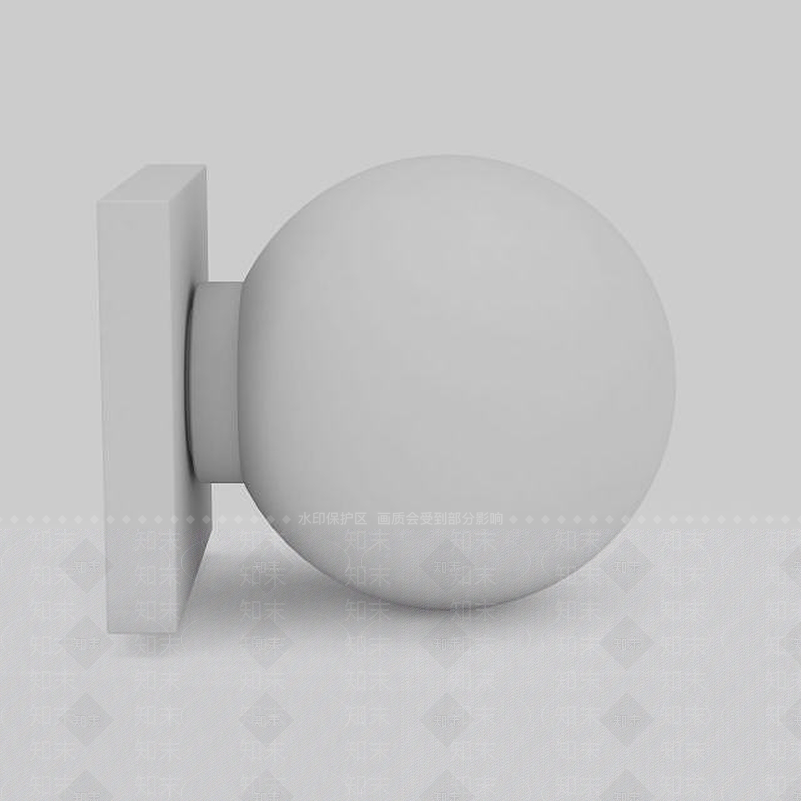 现代白色圆球灯3D模型下载【ID:1196357043】