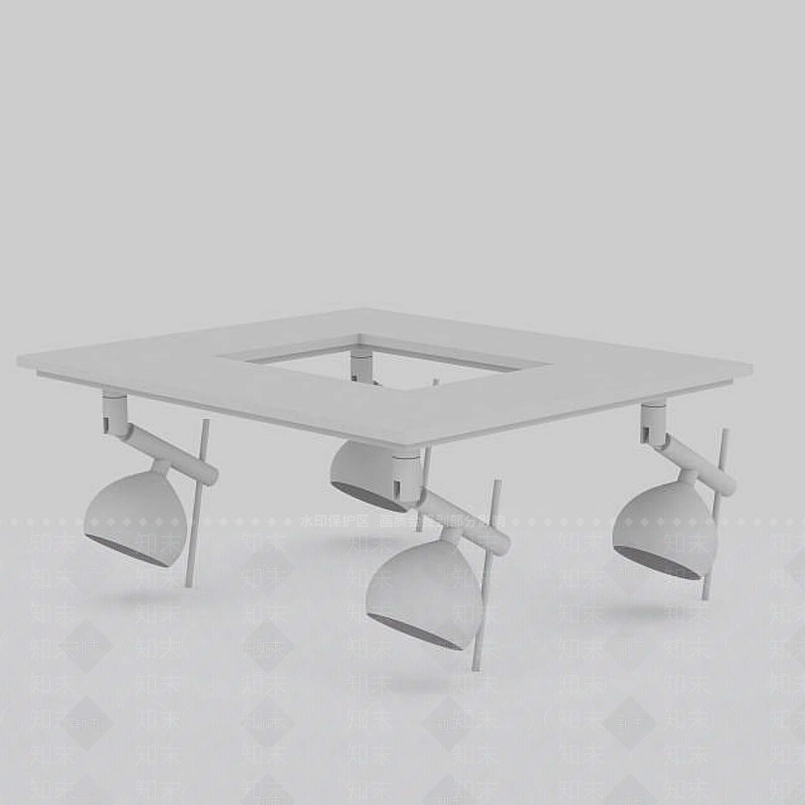 现代球状吸顶灯3D模型下载【ID:1196357172】