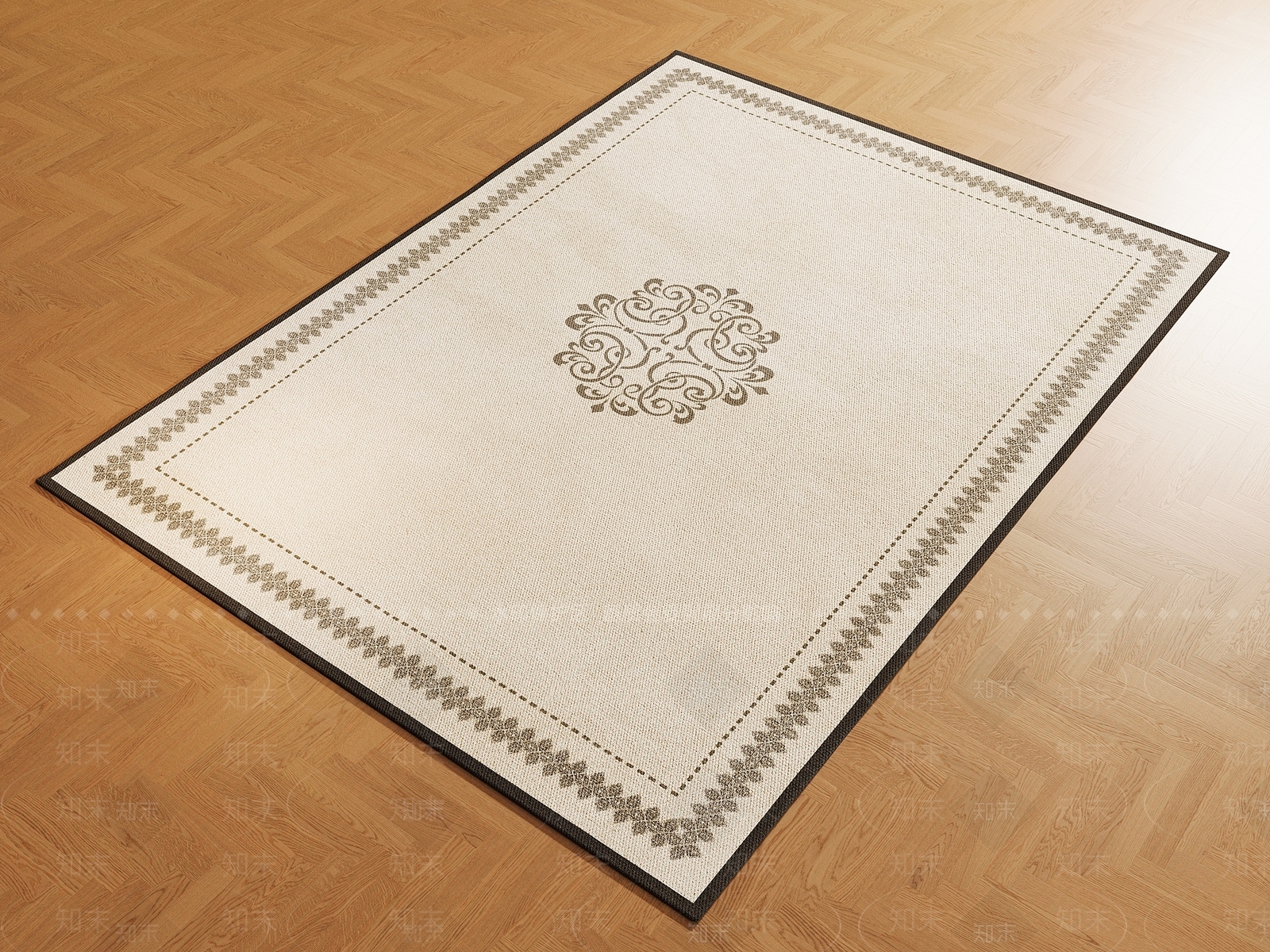 法式复古地毯3D模型下载【ID:1196357588】