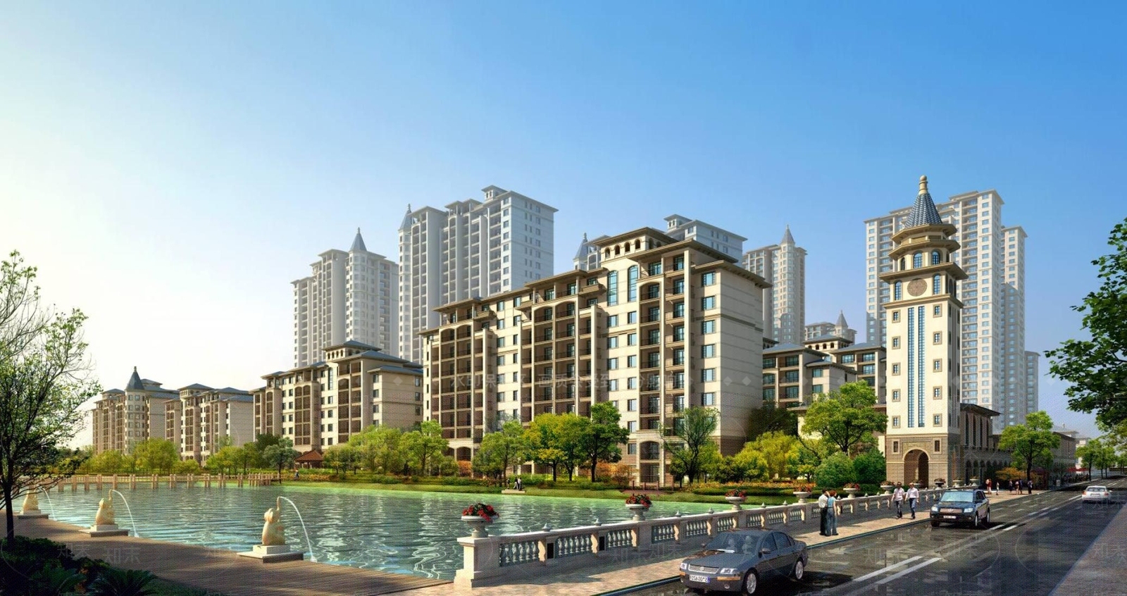 欧式小高层住宅楼3D模型下载【ID:1196357488】
