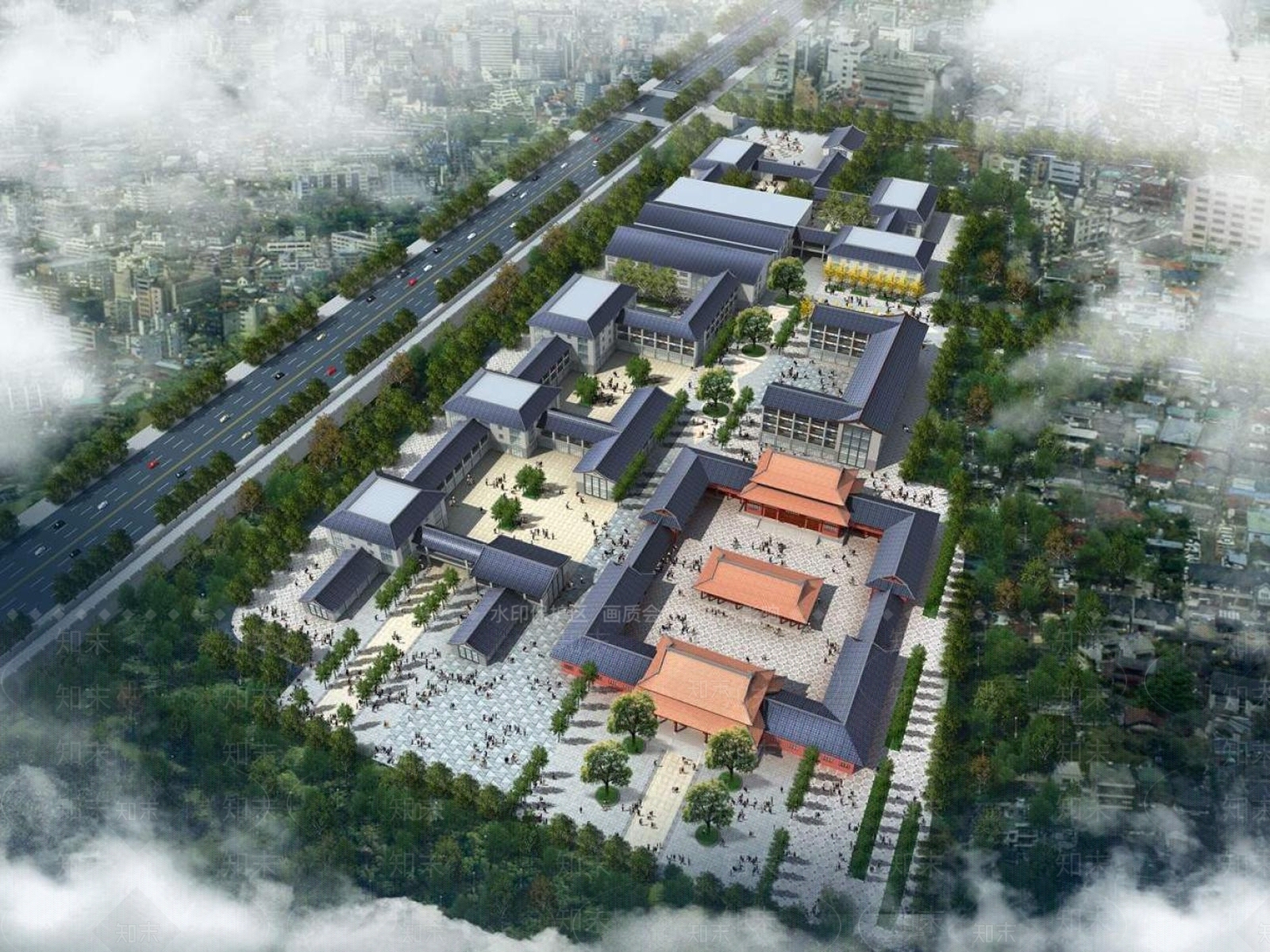 中式厂房3D模型下载【ID:1196357523】