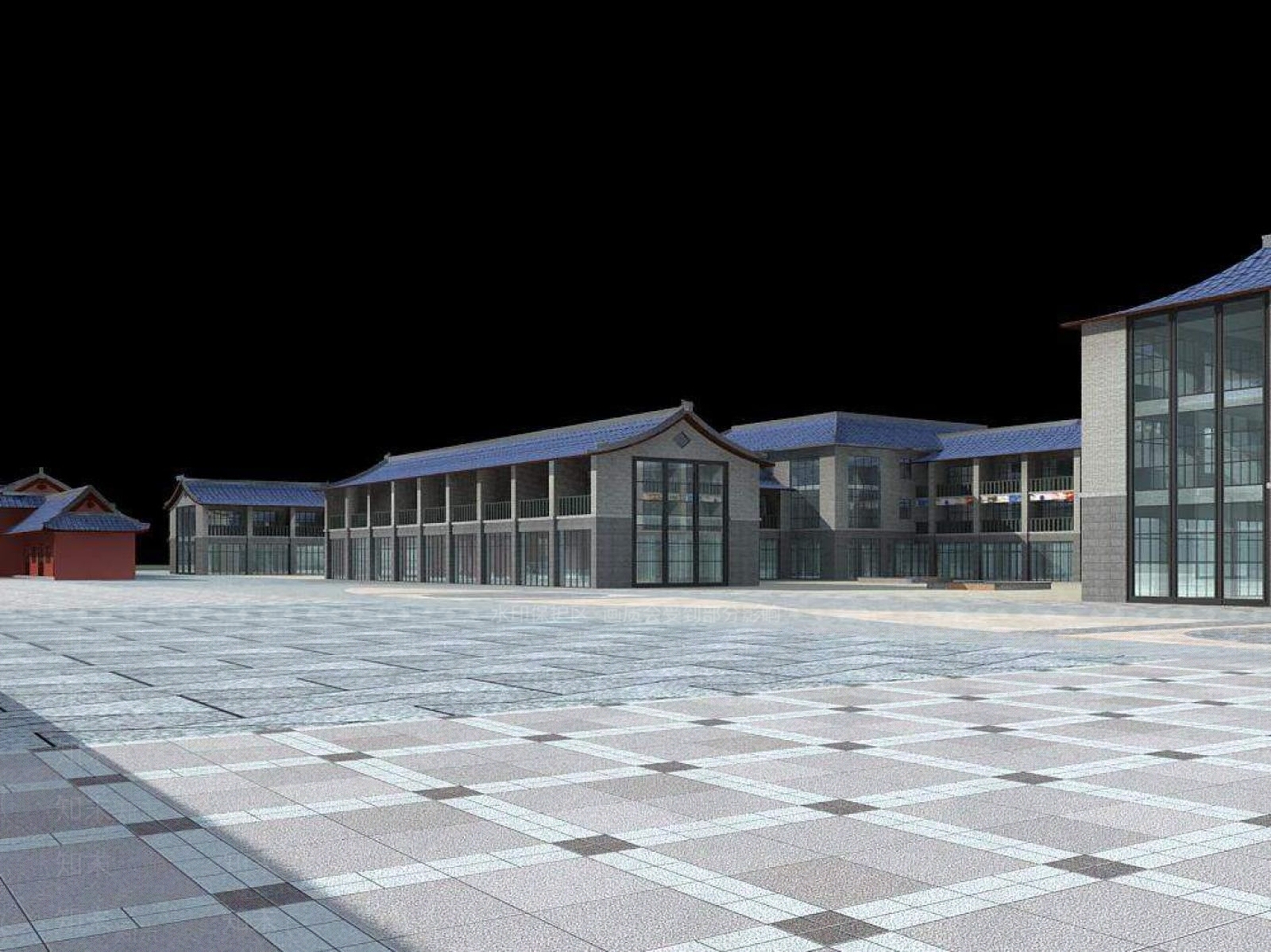 中式厂房3D模型下载【ID:1196357523】