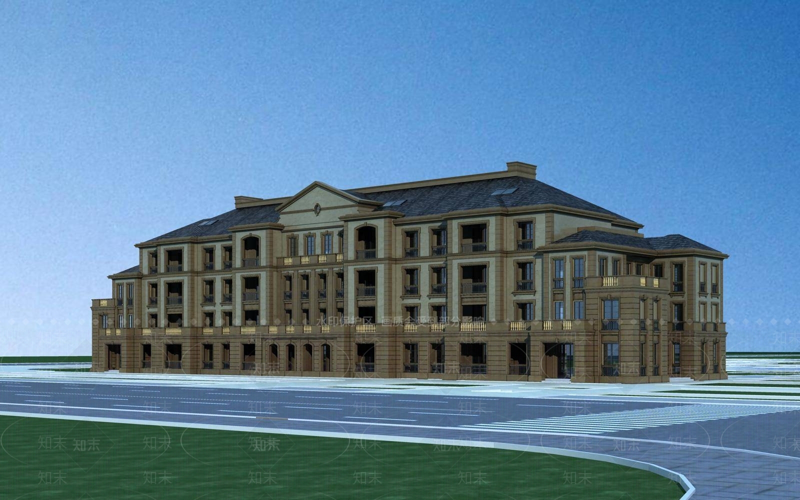 欧式低层公寓3D模型下载【ID:1196357671】