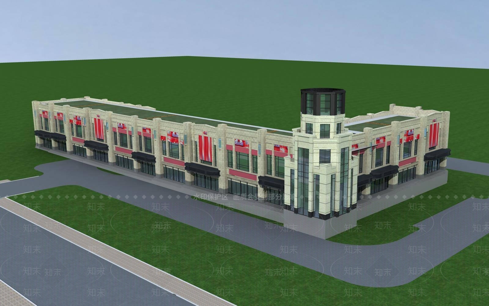 简欧商业街3D模型下载【ID:1196358274】