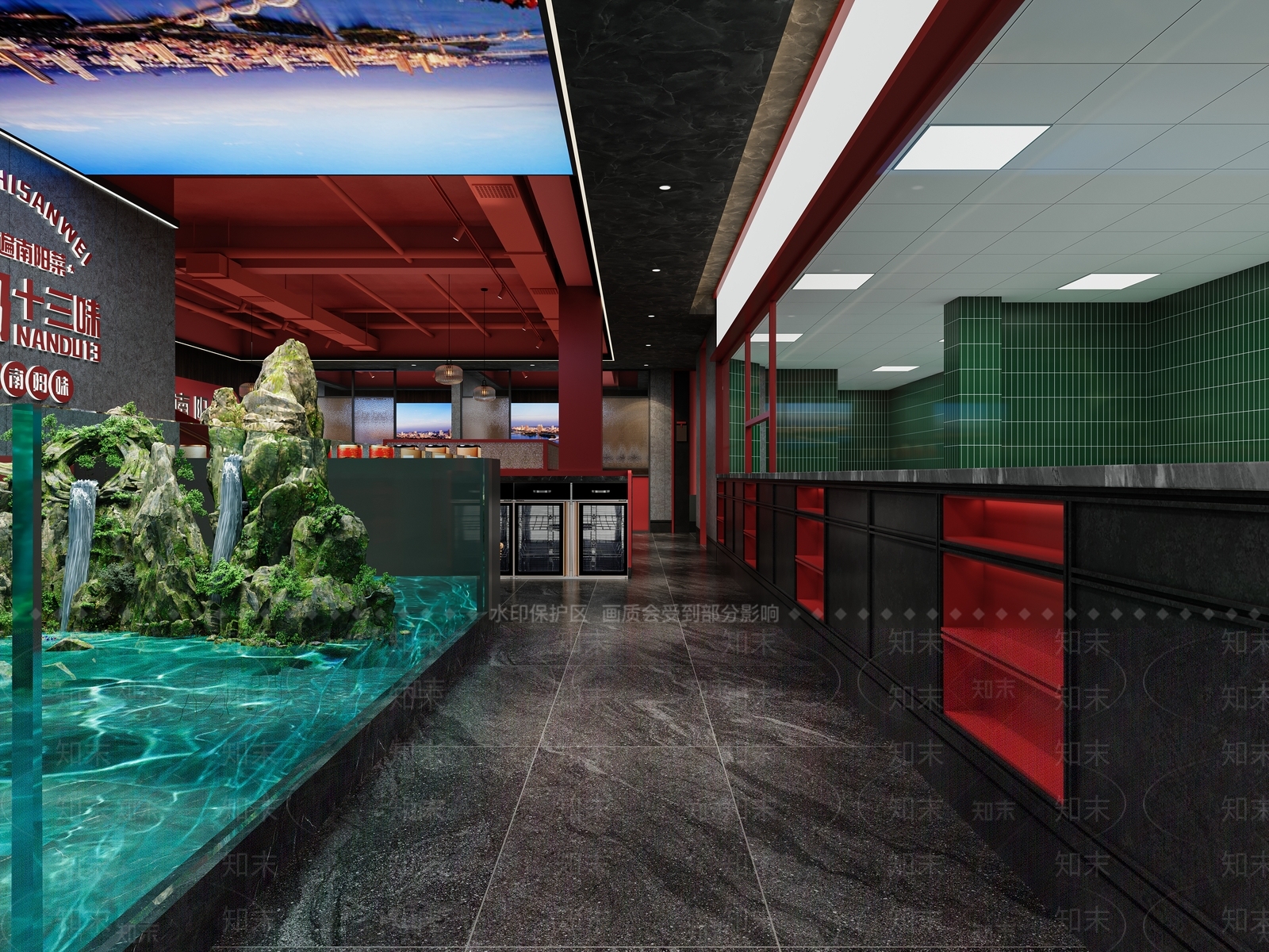 现代中餐厅3D模型下载【ID:1196358658】