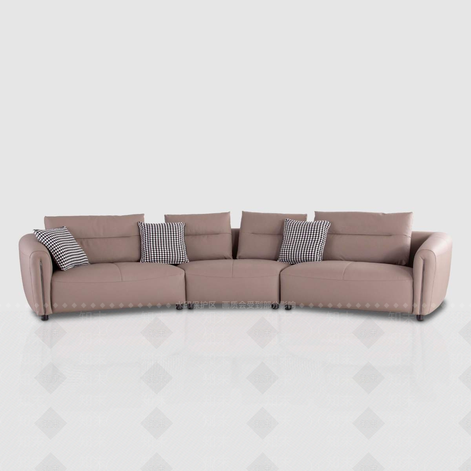 现代法式多人沙发3D模型下载【ID:1196359489】