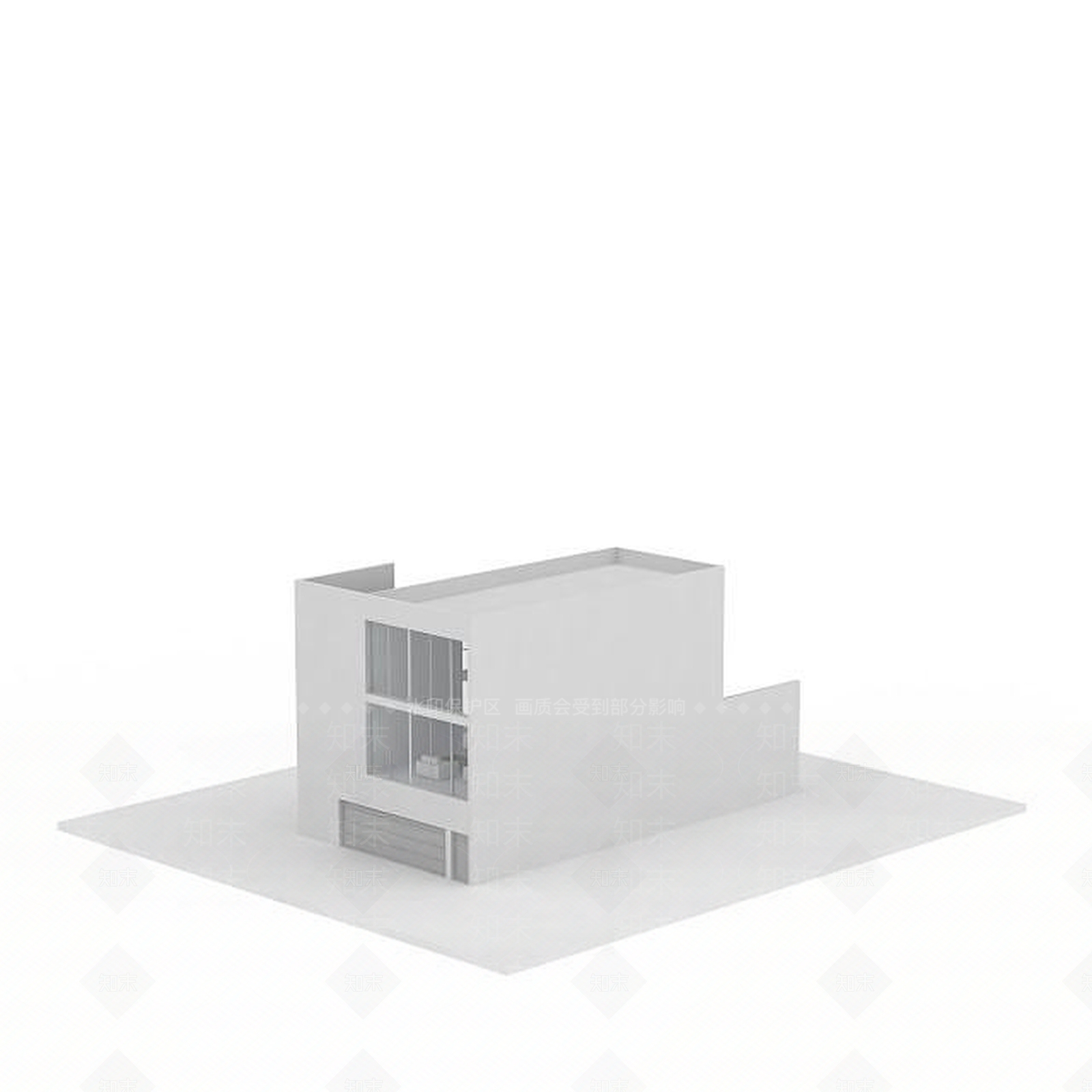现代白色教学楼3D模型下载【ID:1196359663】