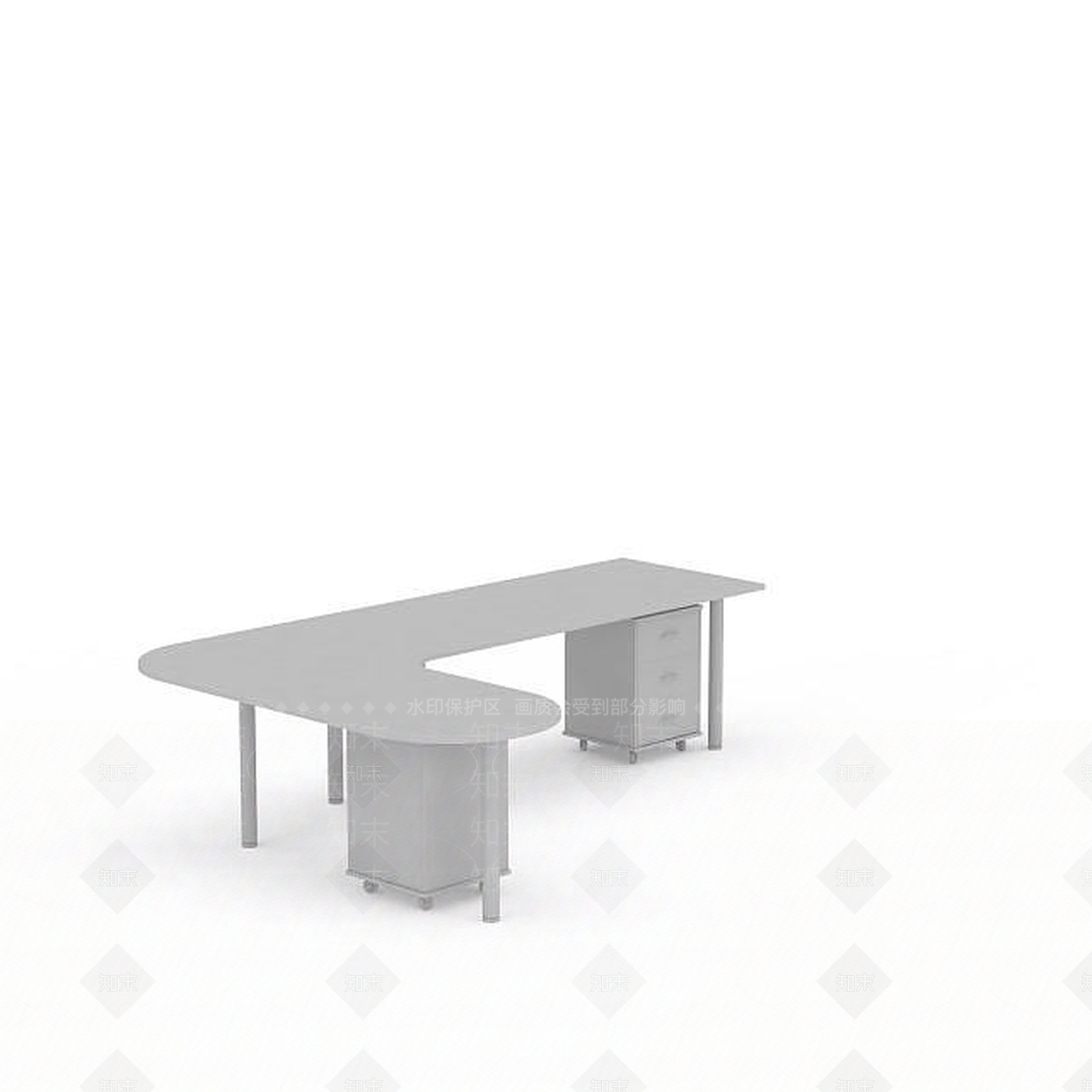 现代L型办公桌3D模型下载【ID:1196359645】