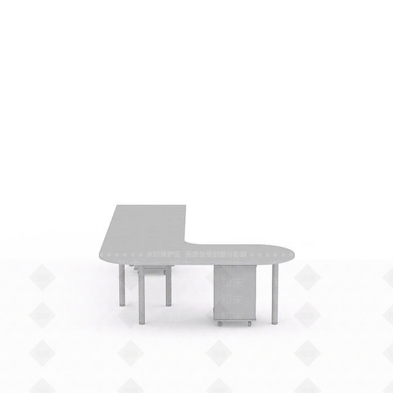 现代L型办公桌3D模型下载【ID:1196359645】