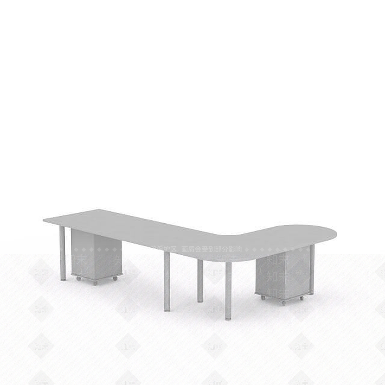 现代L型办公桌3D模型下载【ID:1196359645】