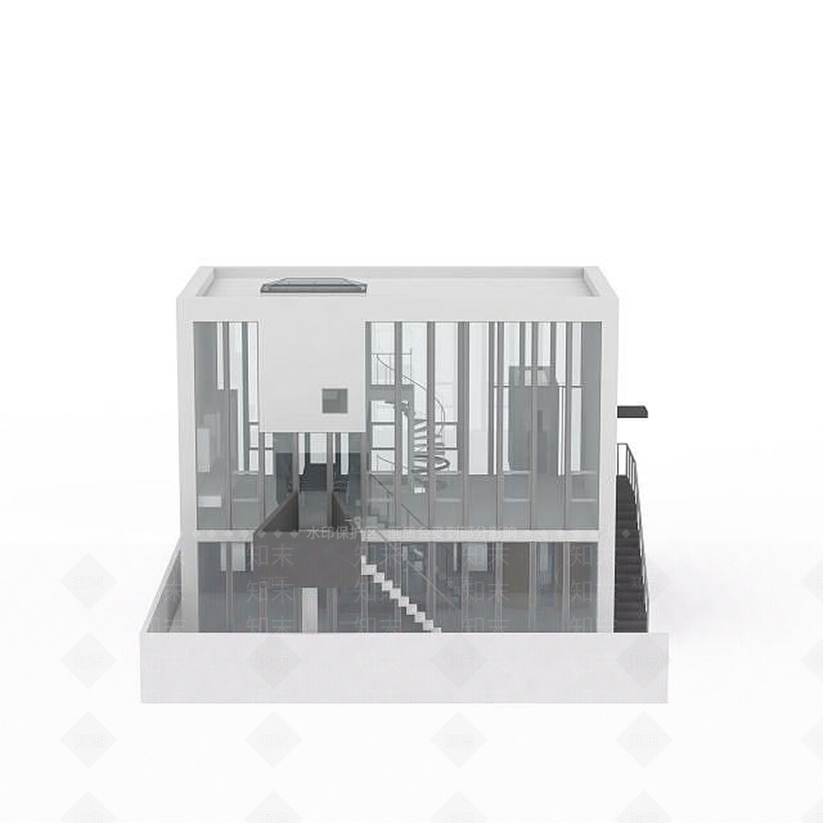 现代多层教学楼3D模型下载【ID:1196359973】