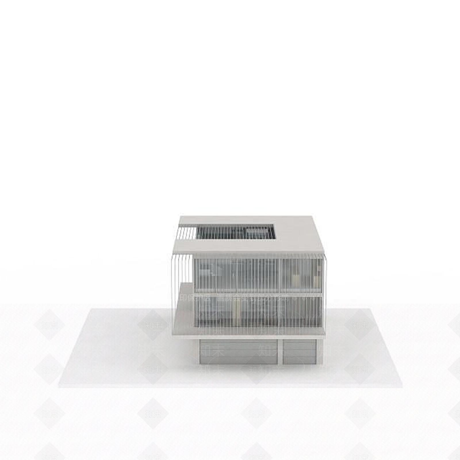 现代三层楼房3D模型下载【ID:1196360064】