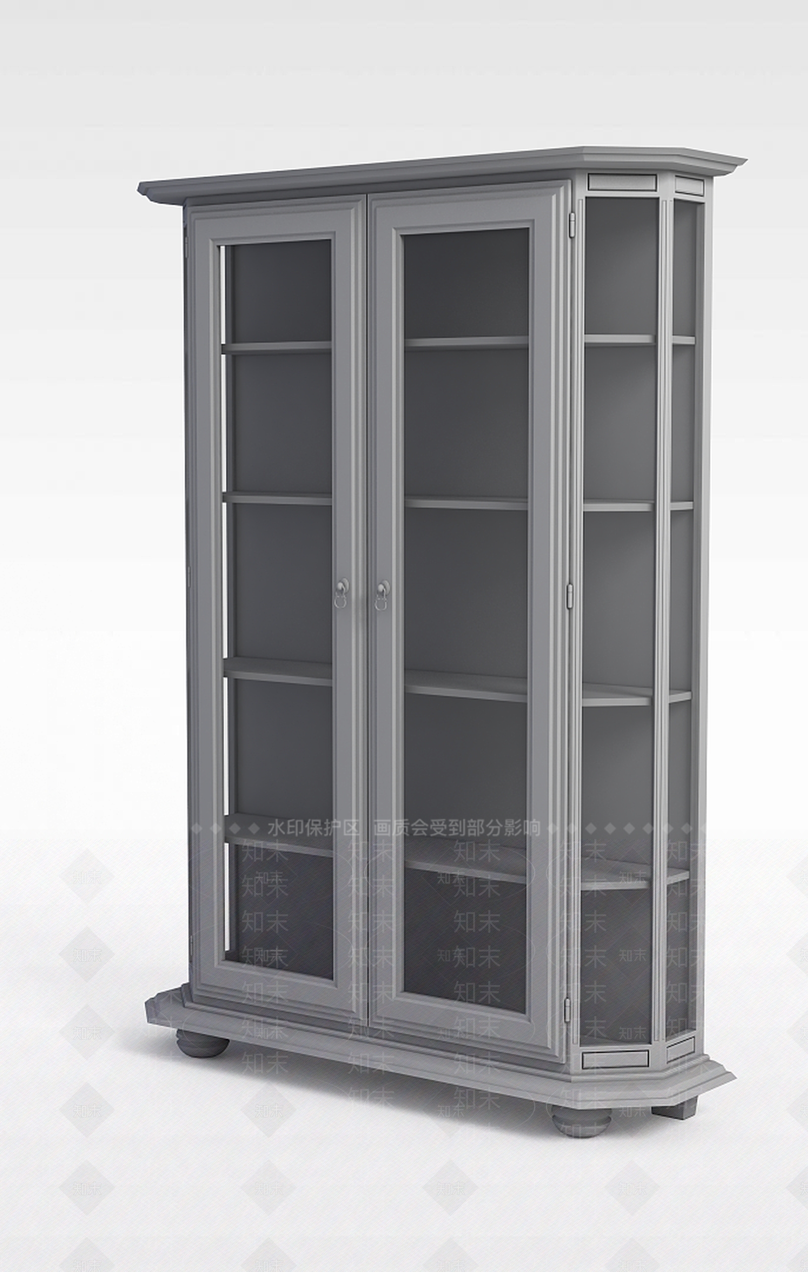 现代书房文件柜3D模型下载【ID:1196360695】