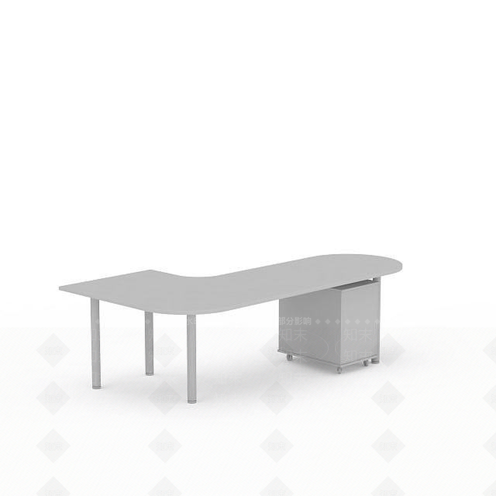 现代办公桌3D模型下载【ID:1196360701】