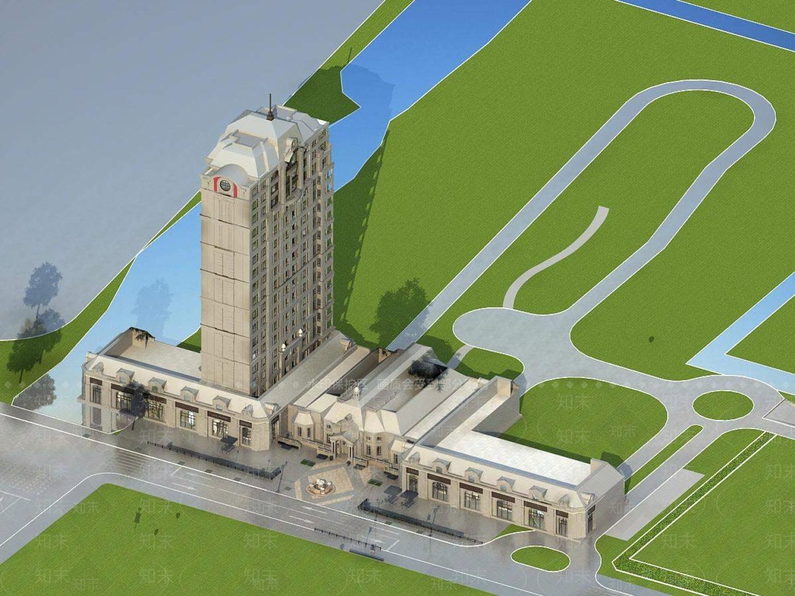 欧式小高层住宅楼3D模型下载【ID:1196361259】