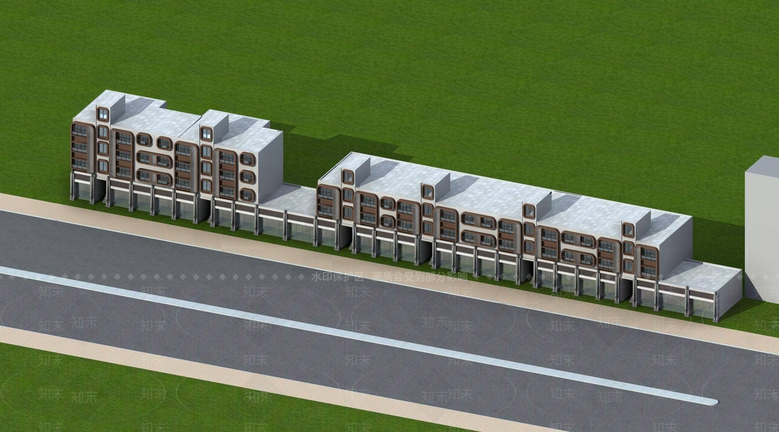 现代小高层住宅楼3D模型下载【ID:1196361565】
