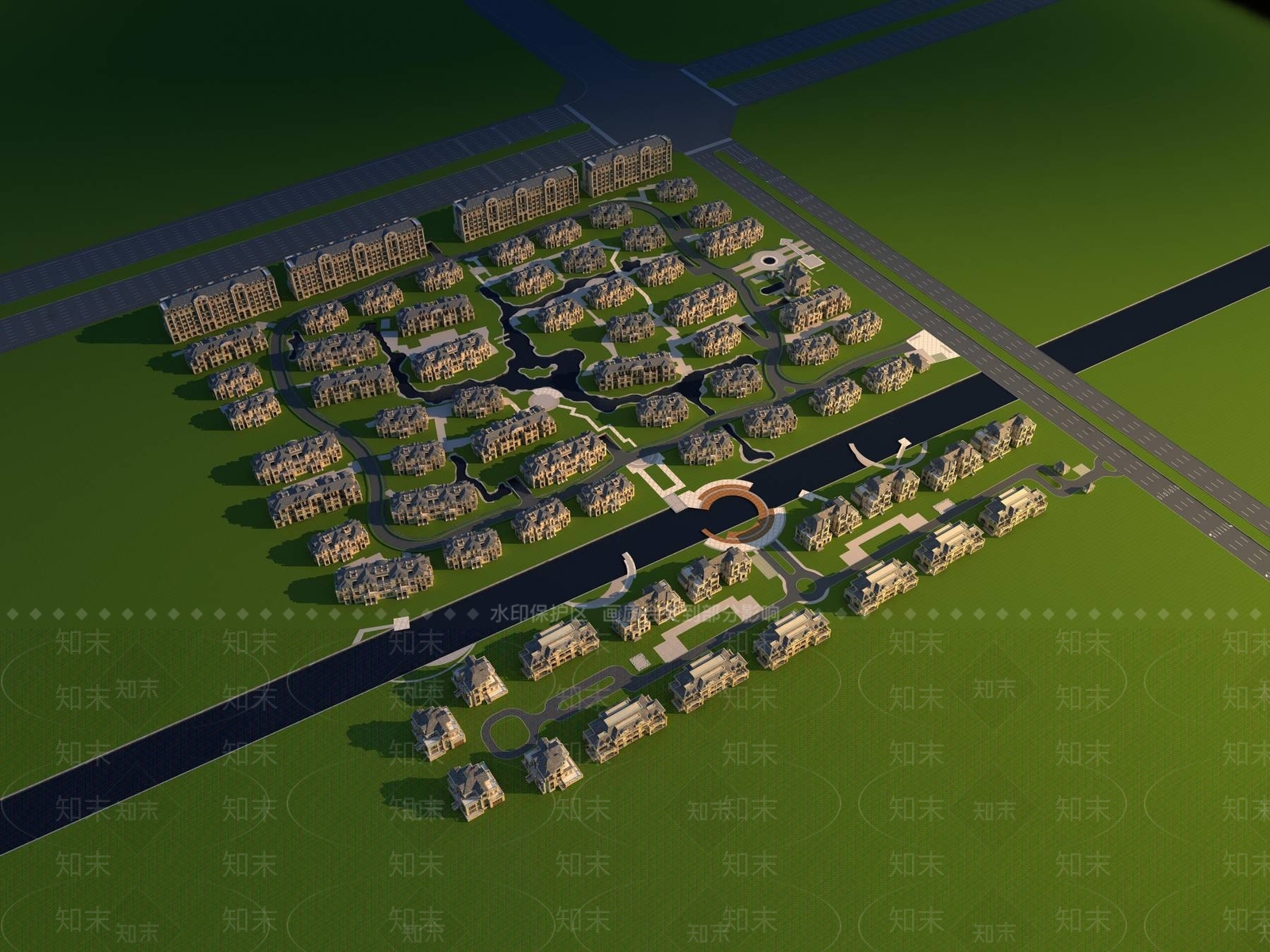 欧式别墅外观3D模型下载【ID:1196361783】