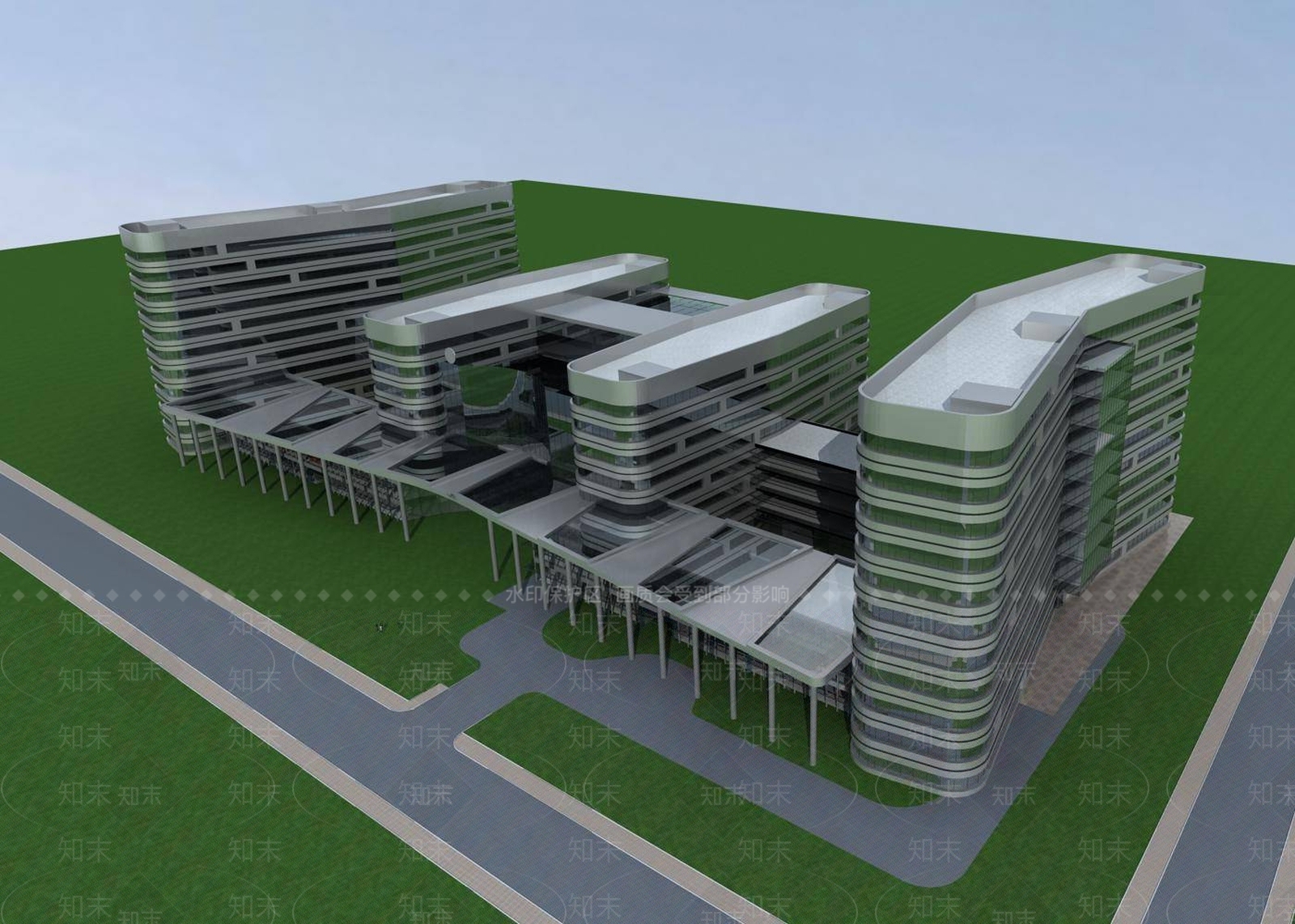 现代商场外观3D模型下载【ID:1196361778】