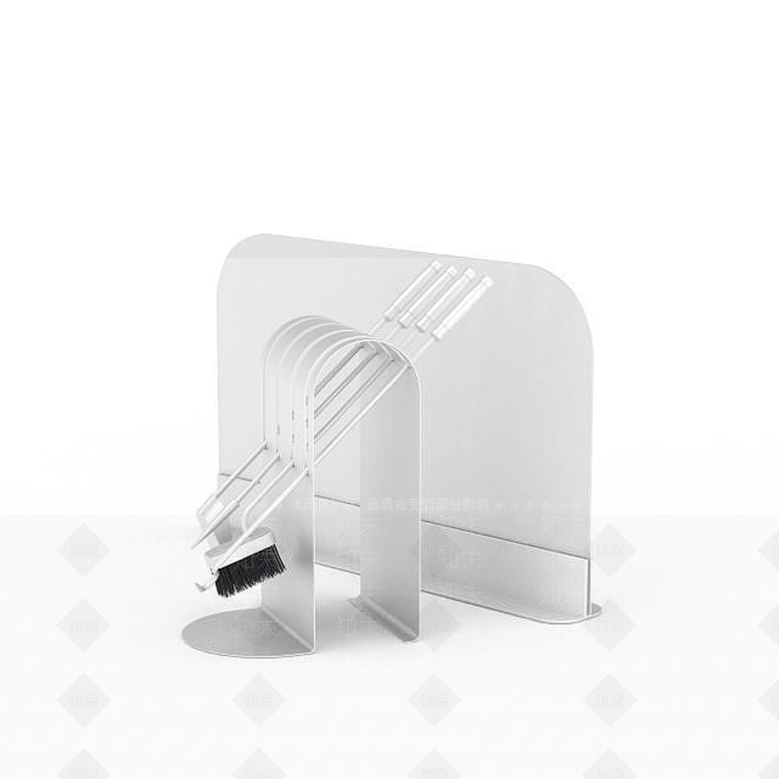现代厨房清洁器材挂架3D模型下载【ID:1196362098】