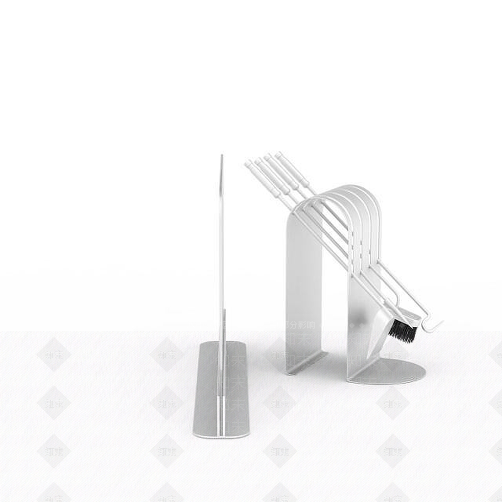 现代厨房清洁器材挂架3D模型下载【ID:1196362098】