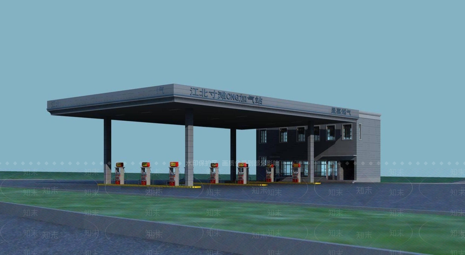 现代车站外观3D模型下载【ID:1196362772】