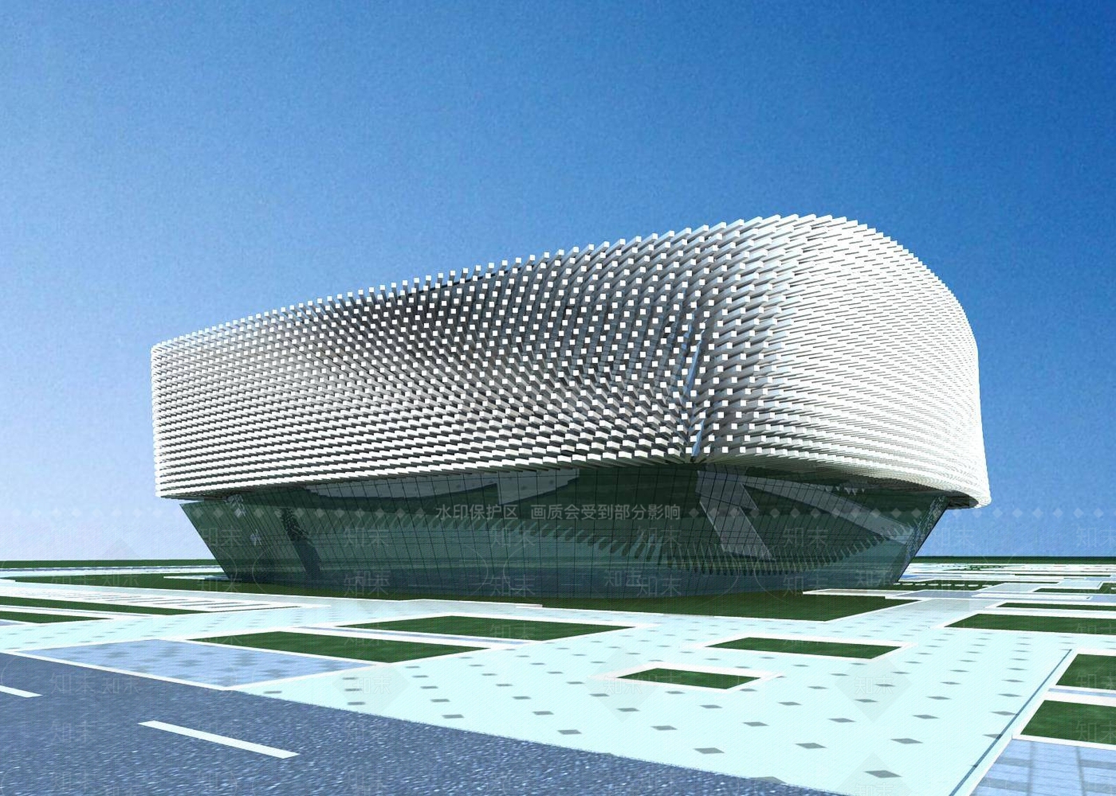现代体育馆外观3D模型下载【ID:1196362867】
