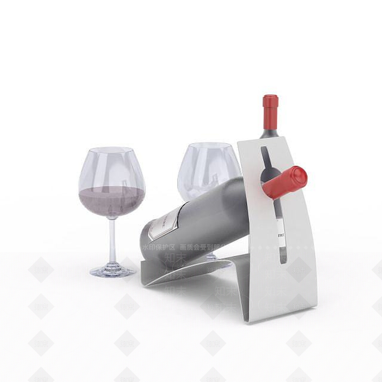 现代红酒酒杯组合3D模型下载【ID:1196362972】