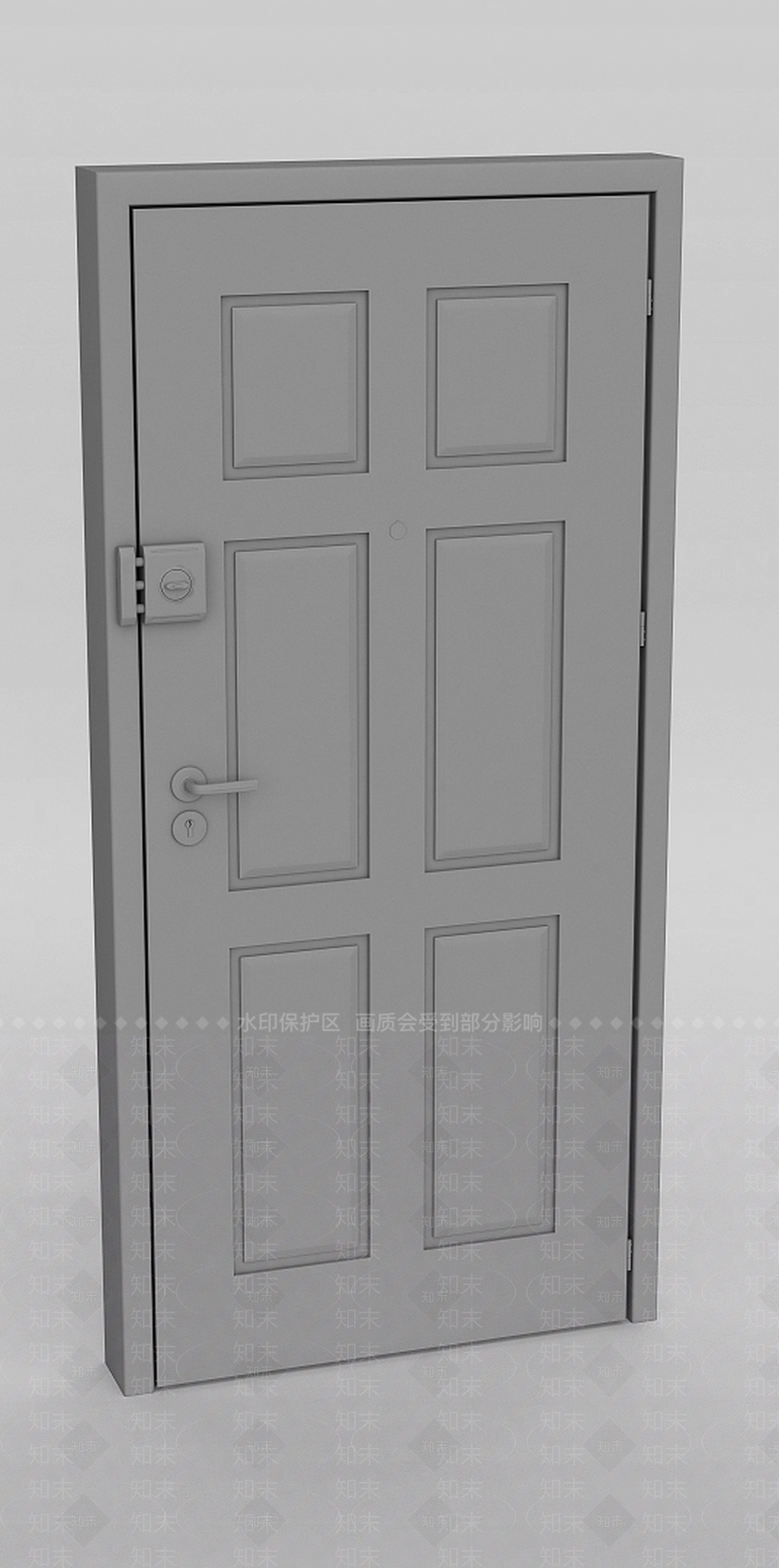 现代防盗门3D模型下载【ID:1196363422】