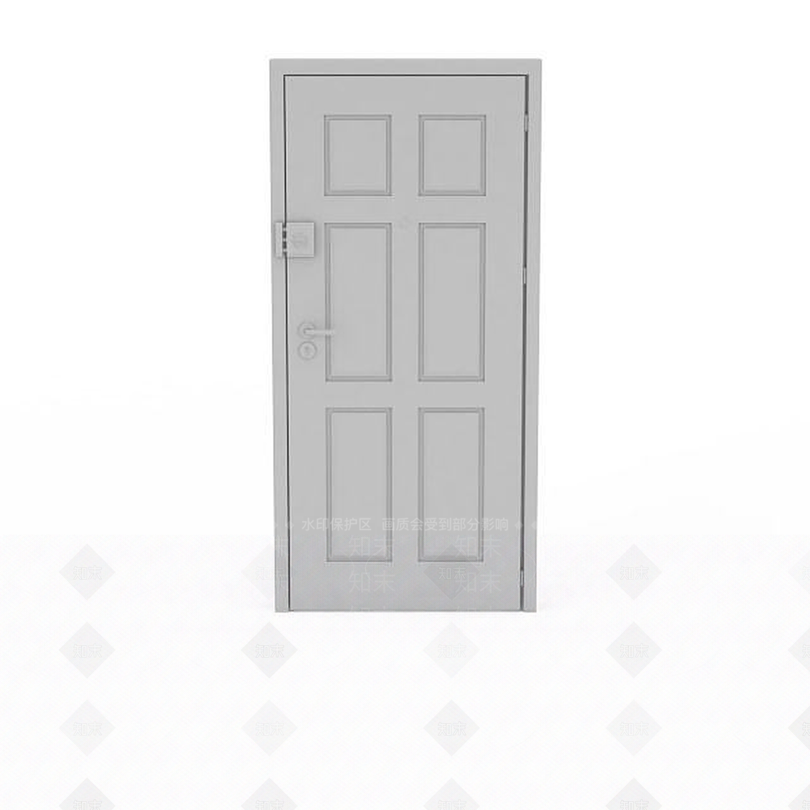 现代防盗门3D模型下载【ID:1196363422】