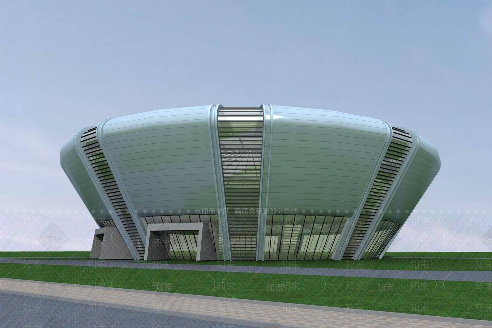 现代体育馆外观3D模型下载【ID:1196363721】