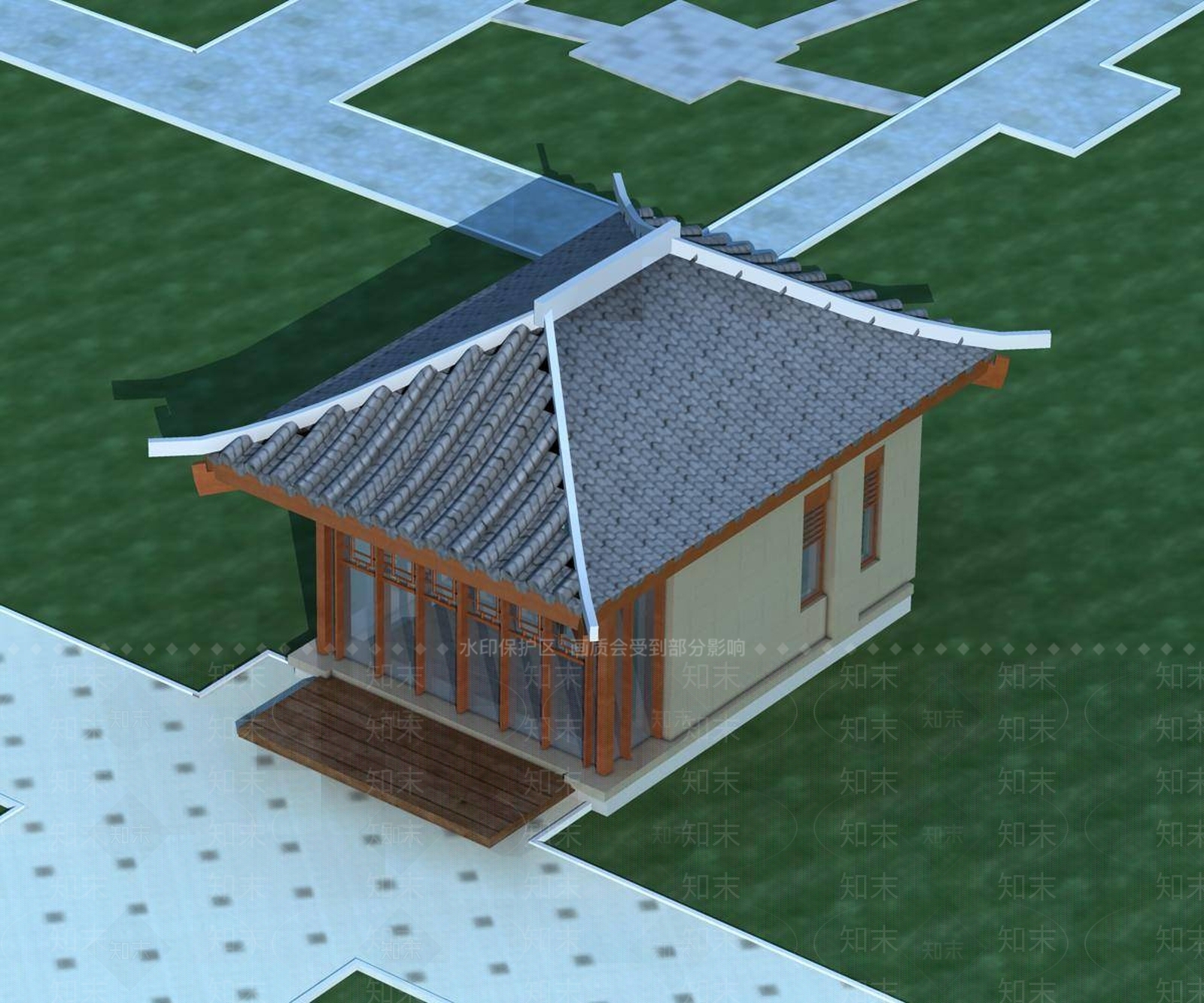 中式木屋3D模型下载【ID:1196363875】