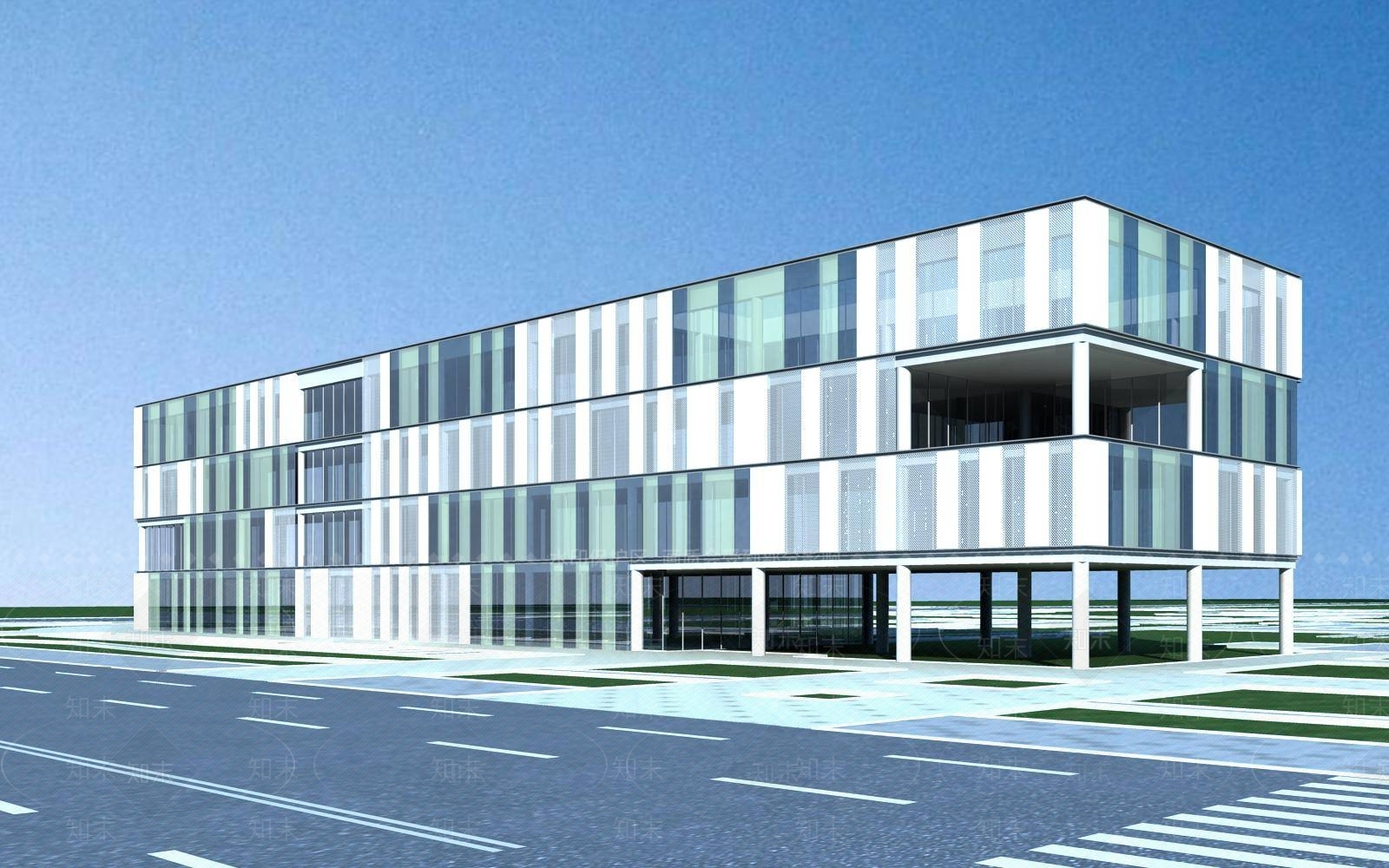 现代厂房3D模型下载【ID:1196363922】