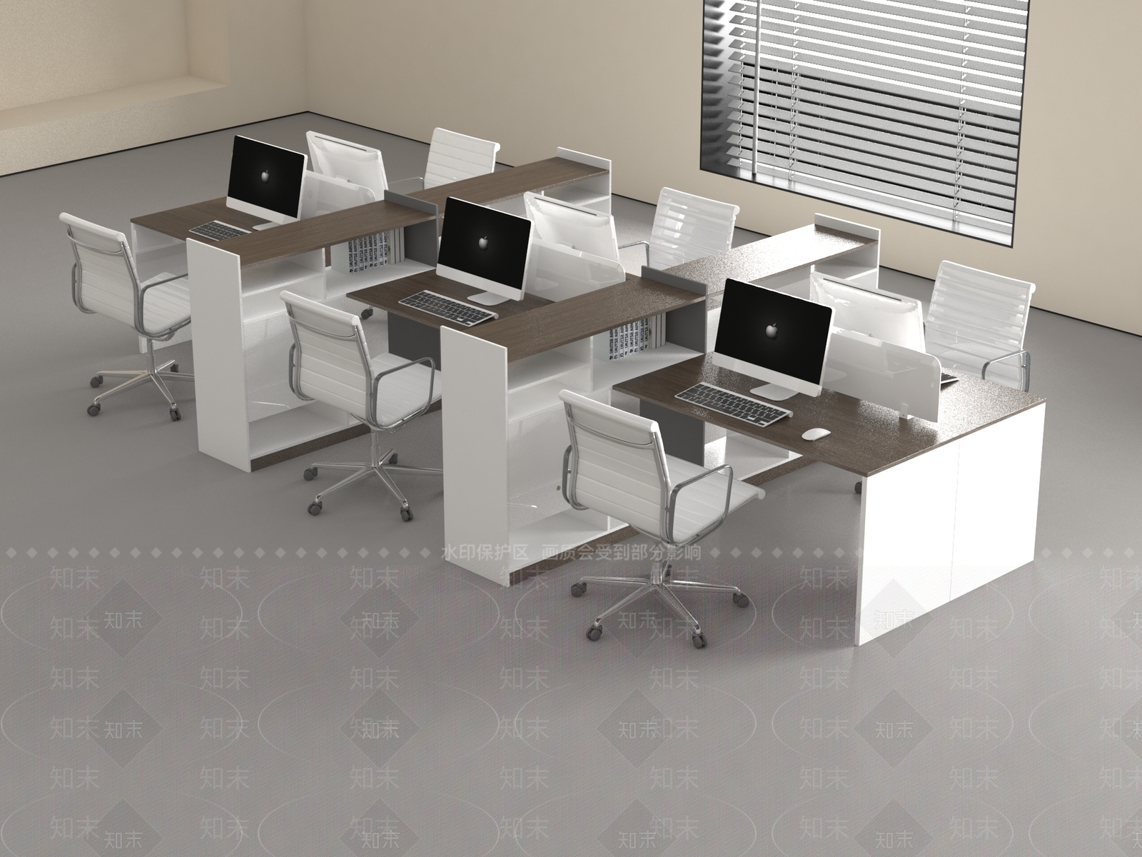 办公桌椅3D模型下载【ID:1196364138】
