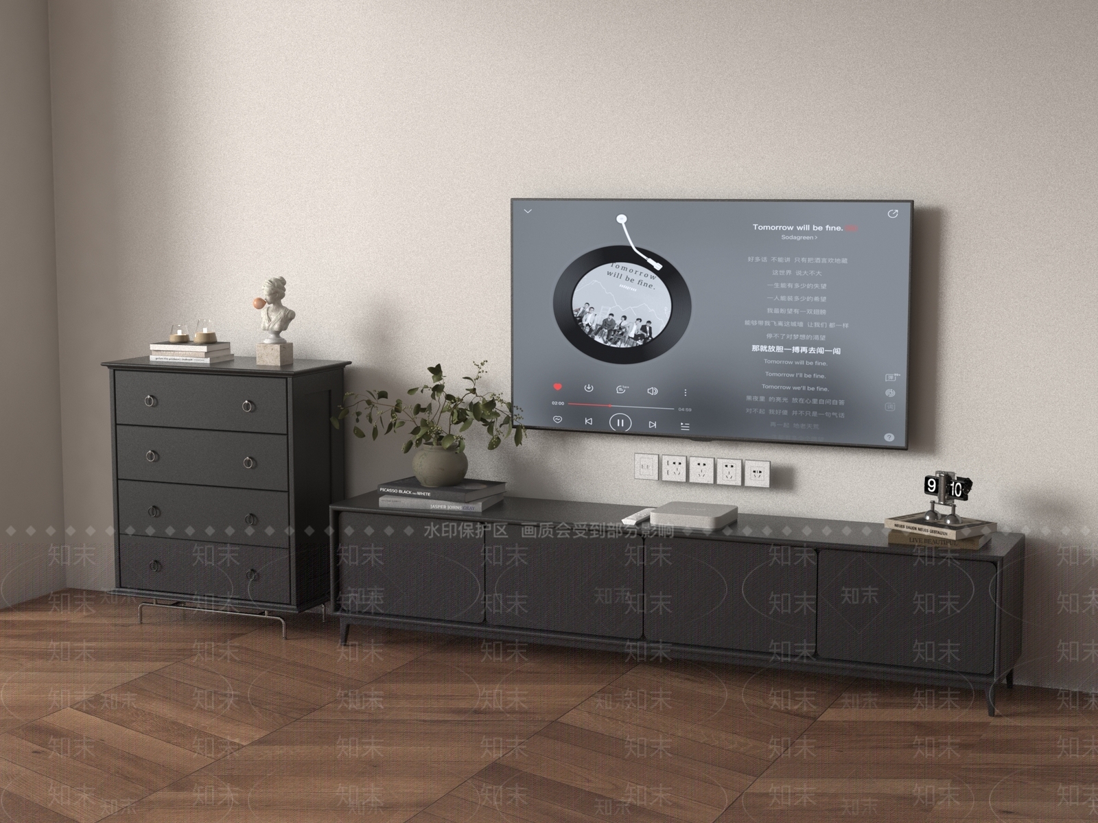电视柜3D模型下载【ID:1196364413】