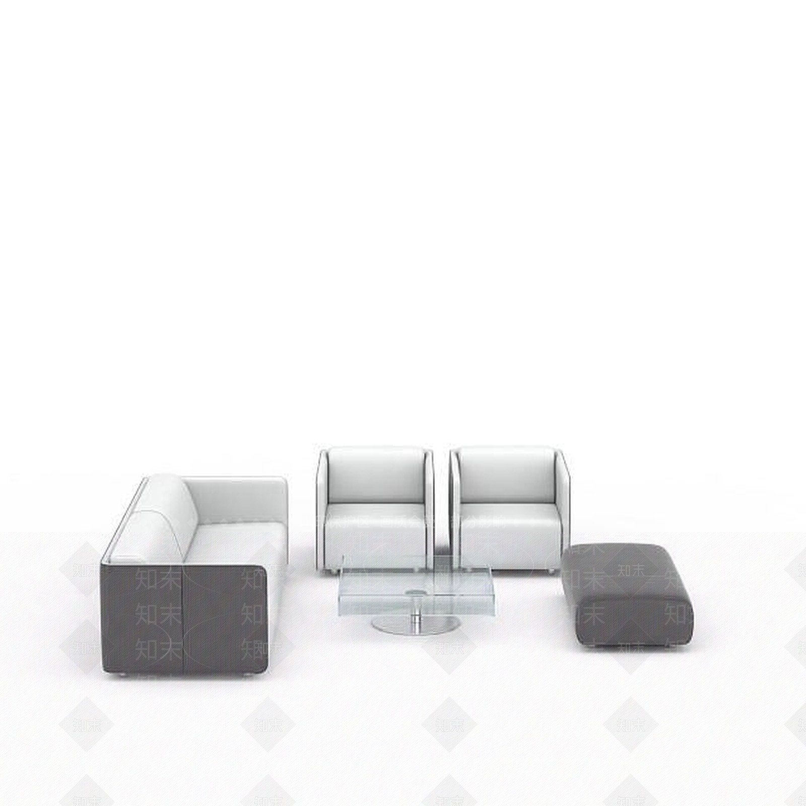 现代白色沙发组合3D模型下载【ID:1196364324】