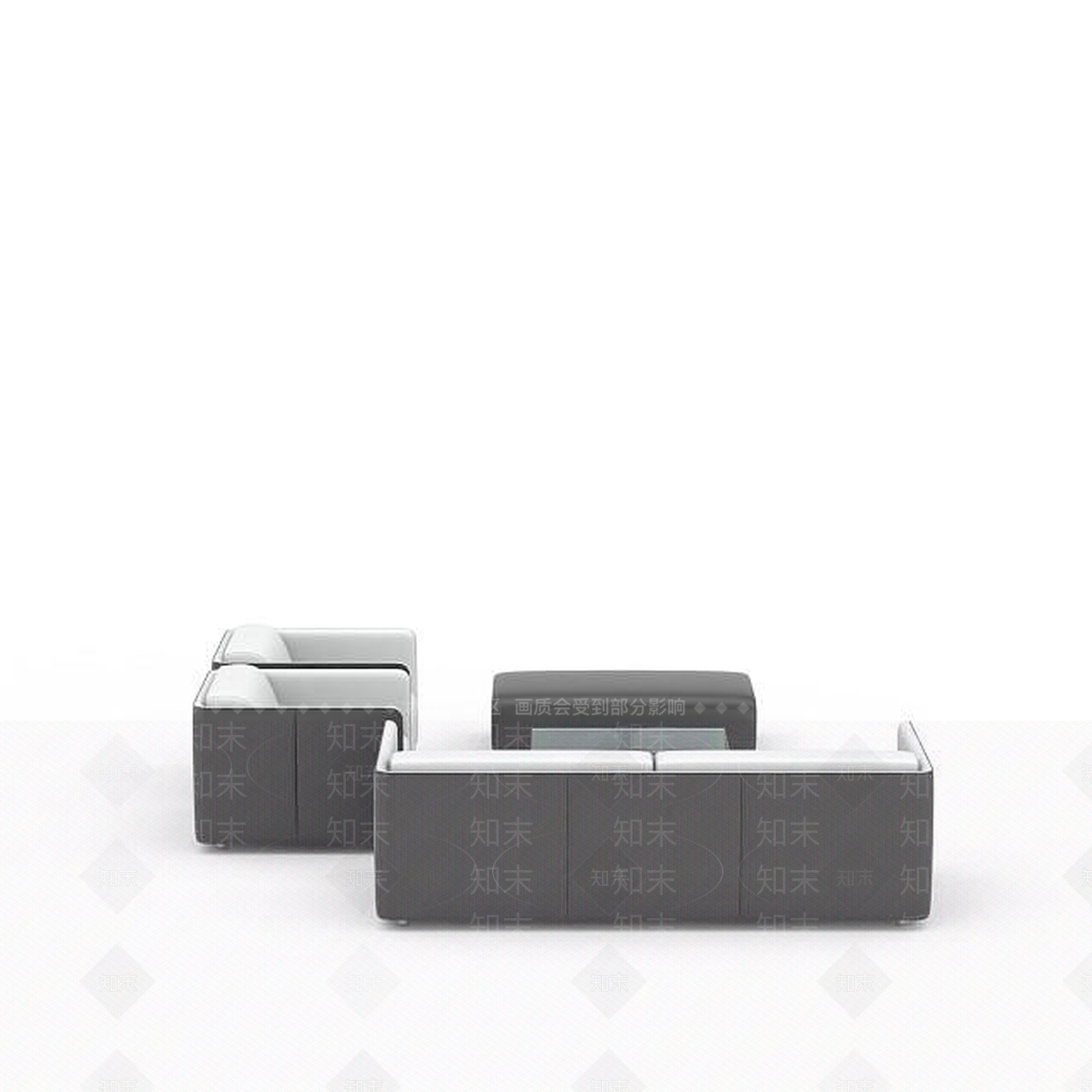 现代白色沙发组合3D模型下载【ID:1196364324】