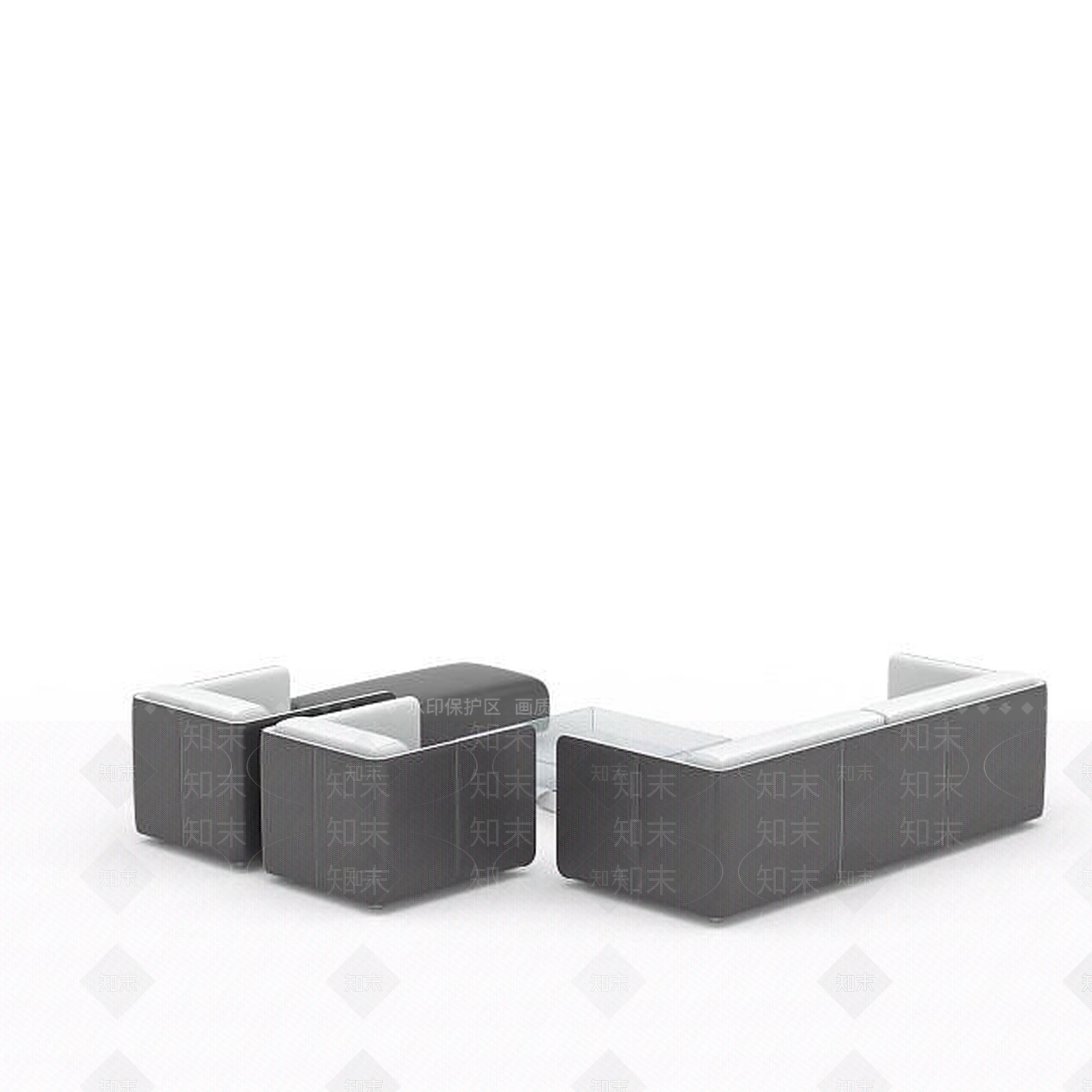 现代白色沙发组合3D模型下载【ID:1196364324】