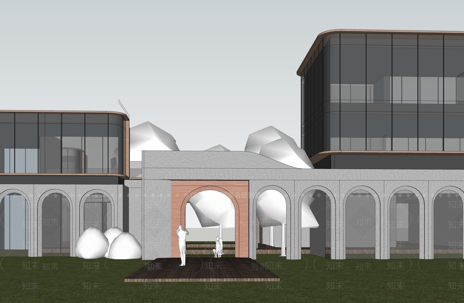现代简约小公建SU模型下载【ID:1196365390】