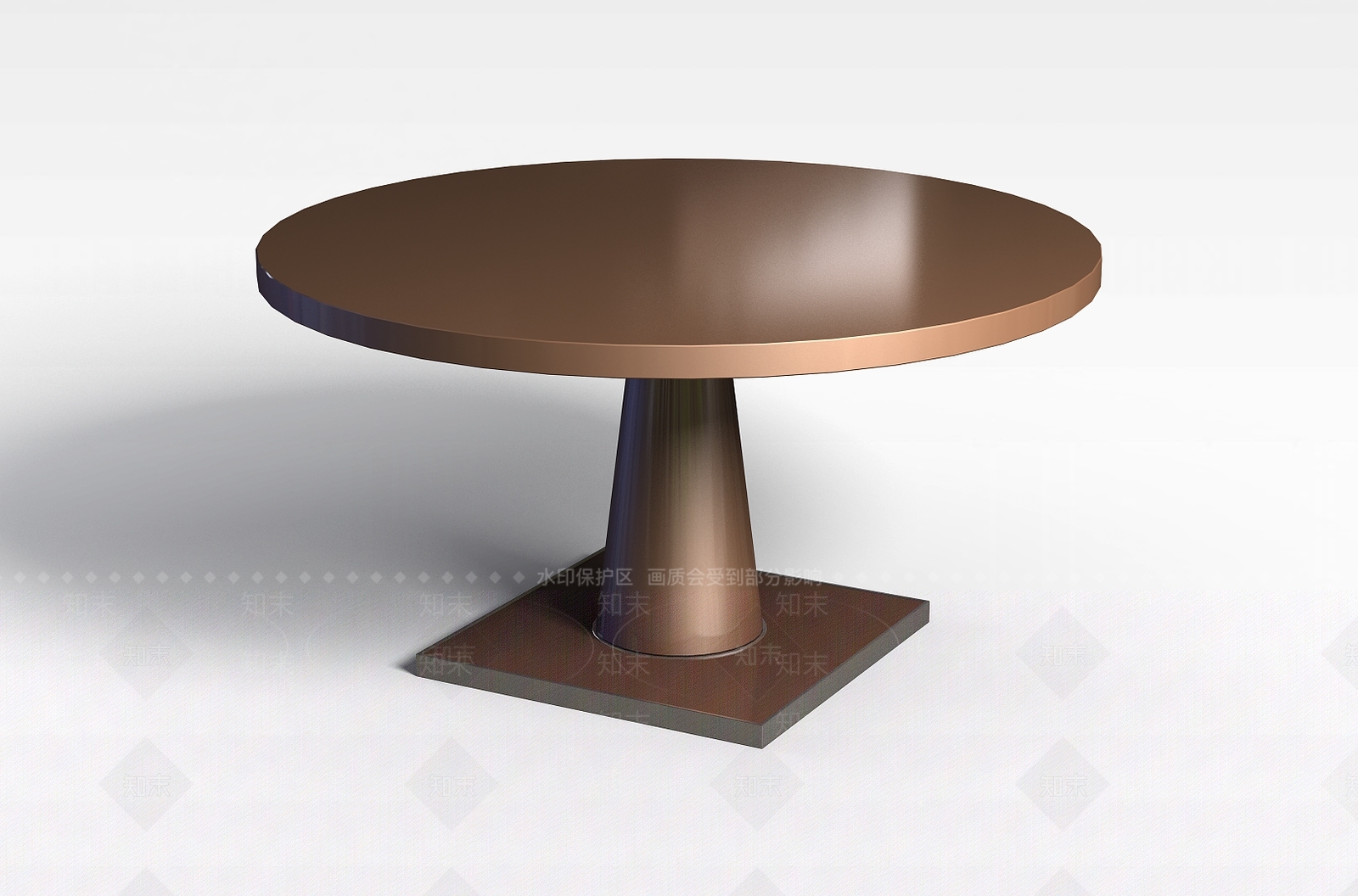 现代褐色木质圆桌3D模型下载【ID:1196365510】