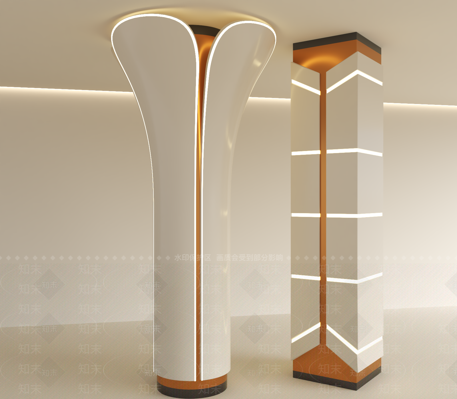 现代柱子3D模型下载【ID:1196365729】