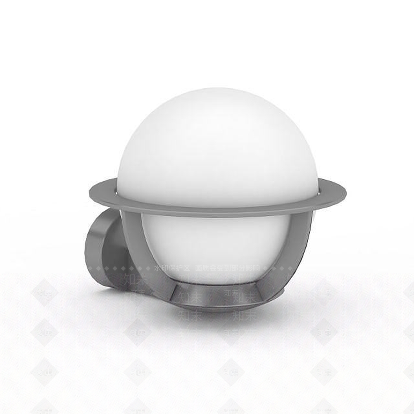现代白色圆形路灯3D模型下载【ID:1196366149】