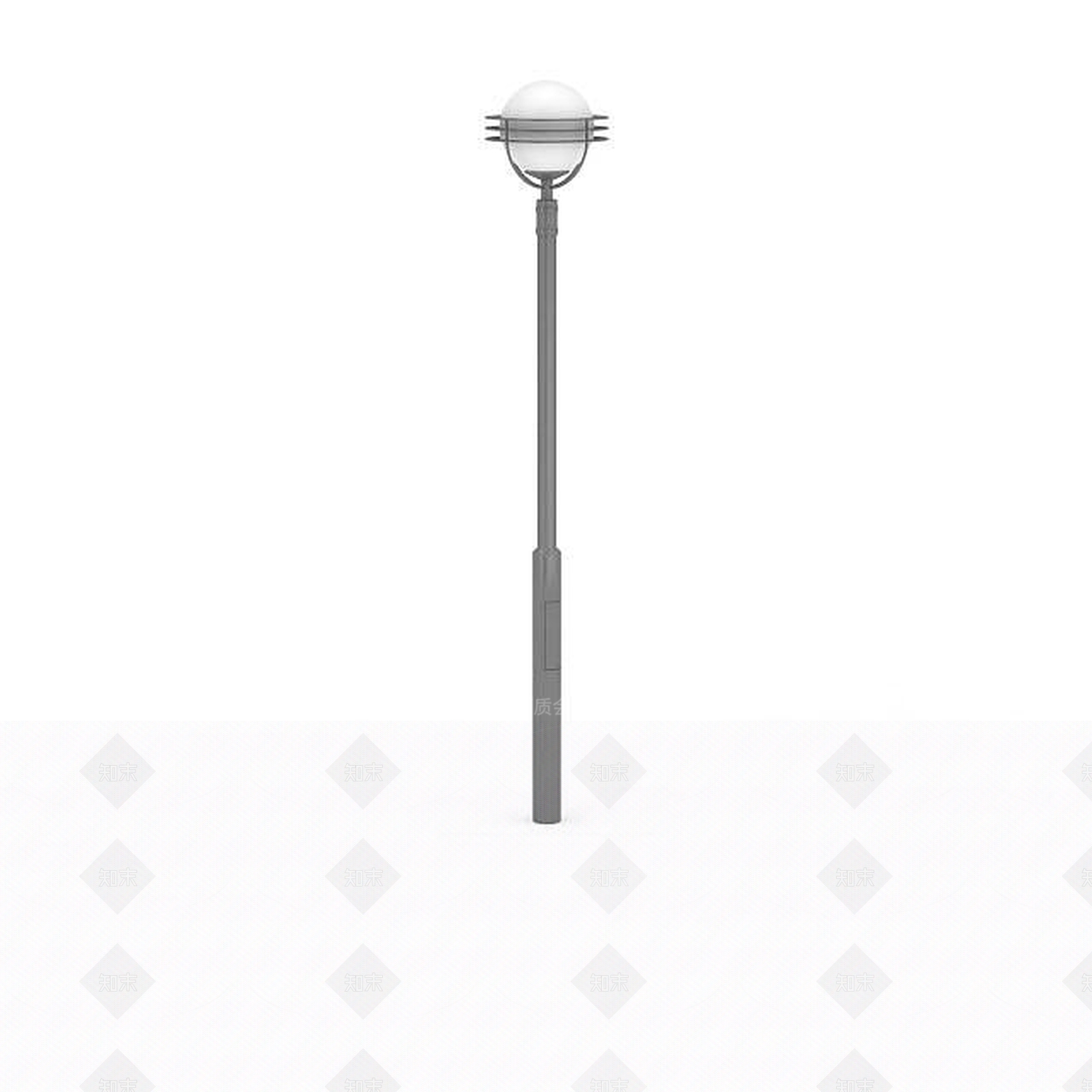 现代白色LED户外灯3D模型下载【ID:1196368564】